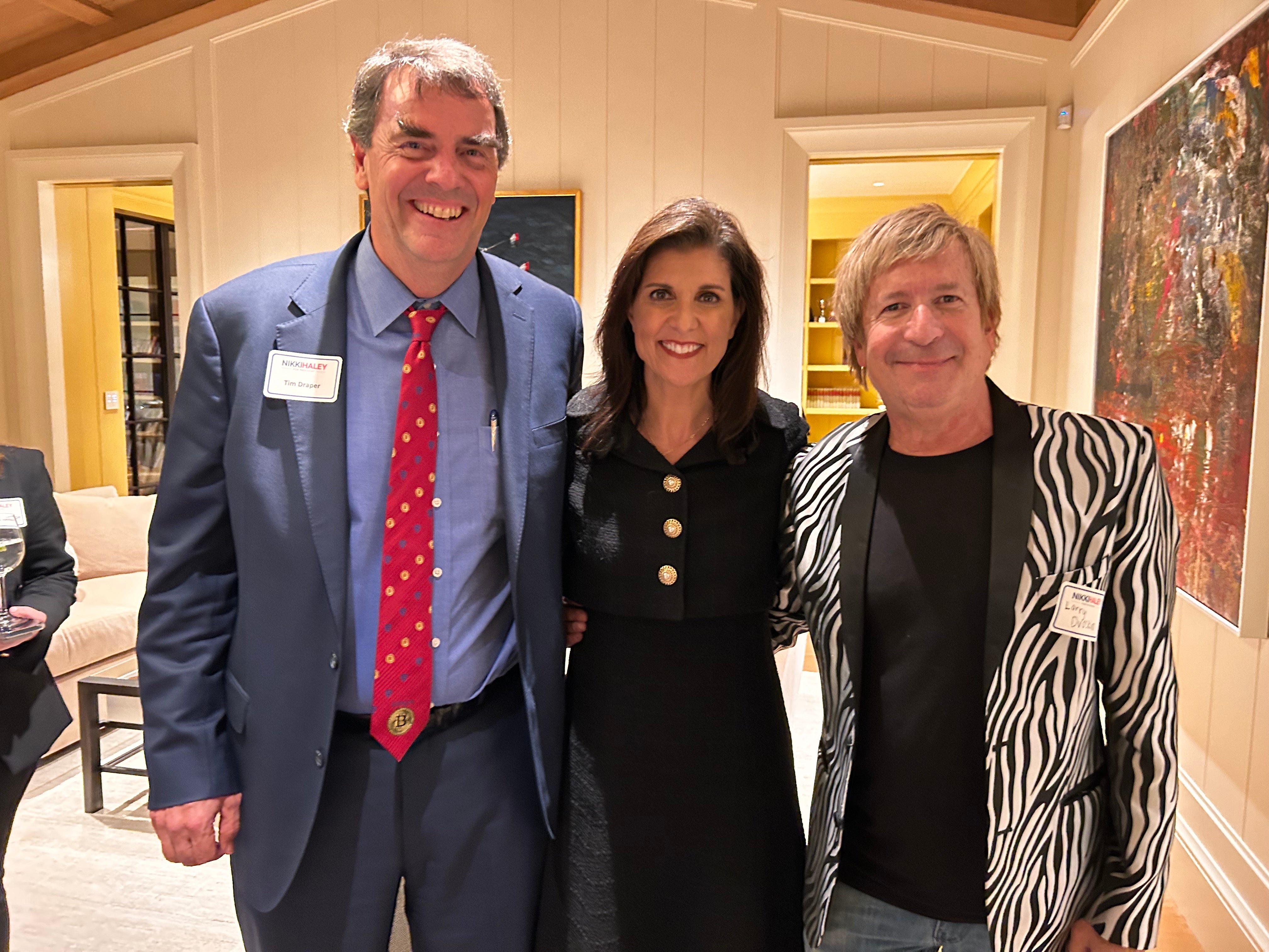 Tim Draper, Nikki Haley and Larry Dvoskin