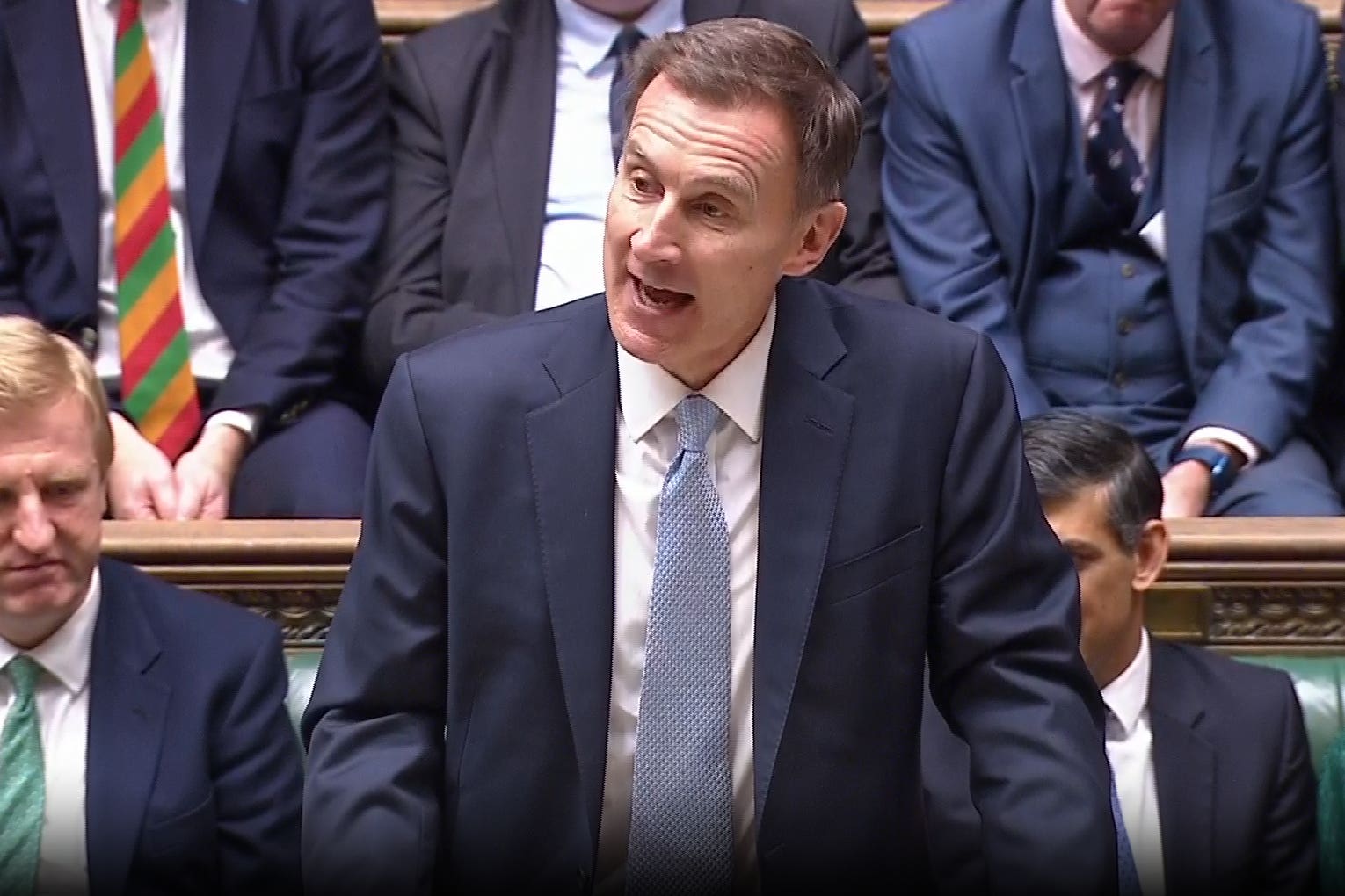 As he presented the last Budget before a general election, Jeremy Hunt took the opportunity to jibe at the Labour leader’s weight and his deputy’s ‘multiple homes’ (House of Commons/PA)