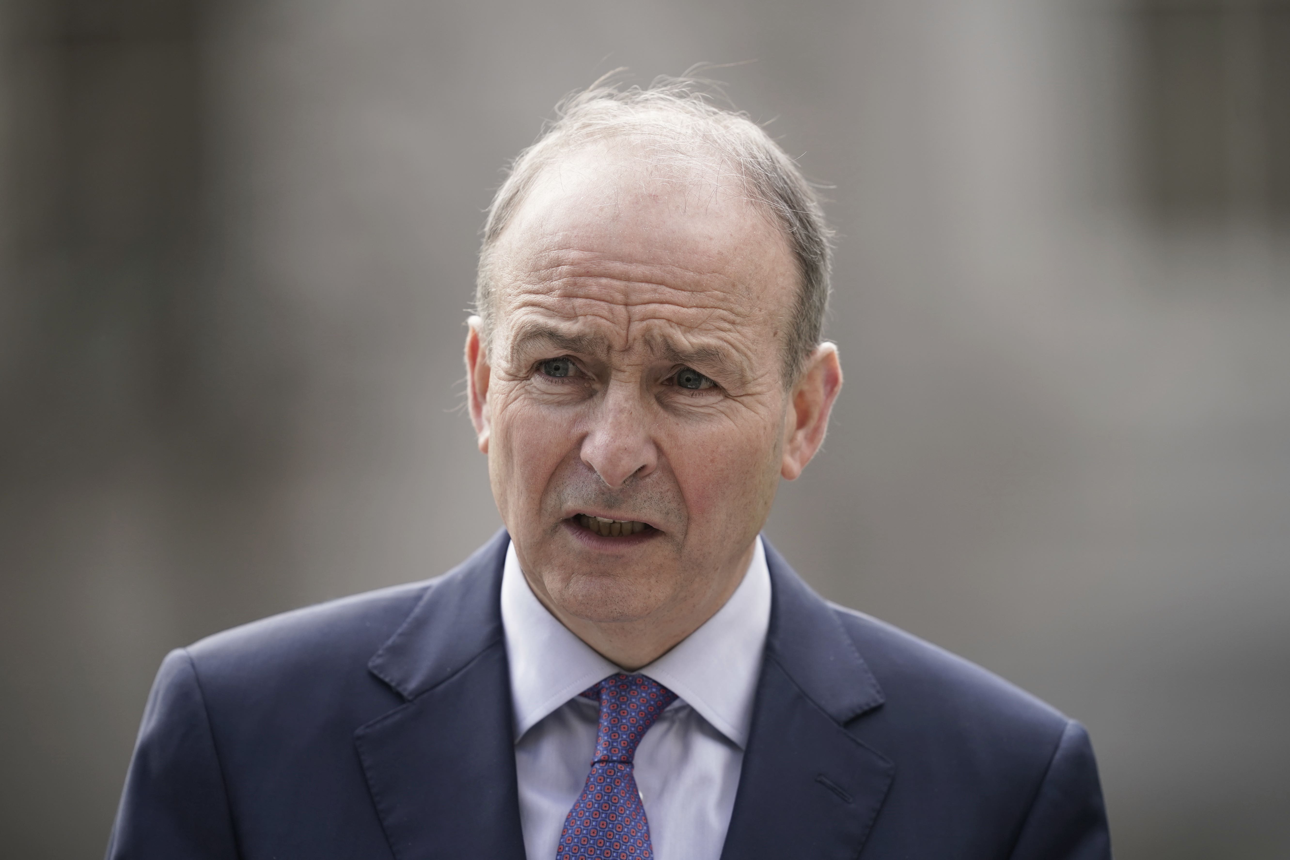 Ireland’s deputy premier Micheal Martin speaking outside Government Buildings in Dublin (Niall Carson/PA)