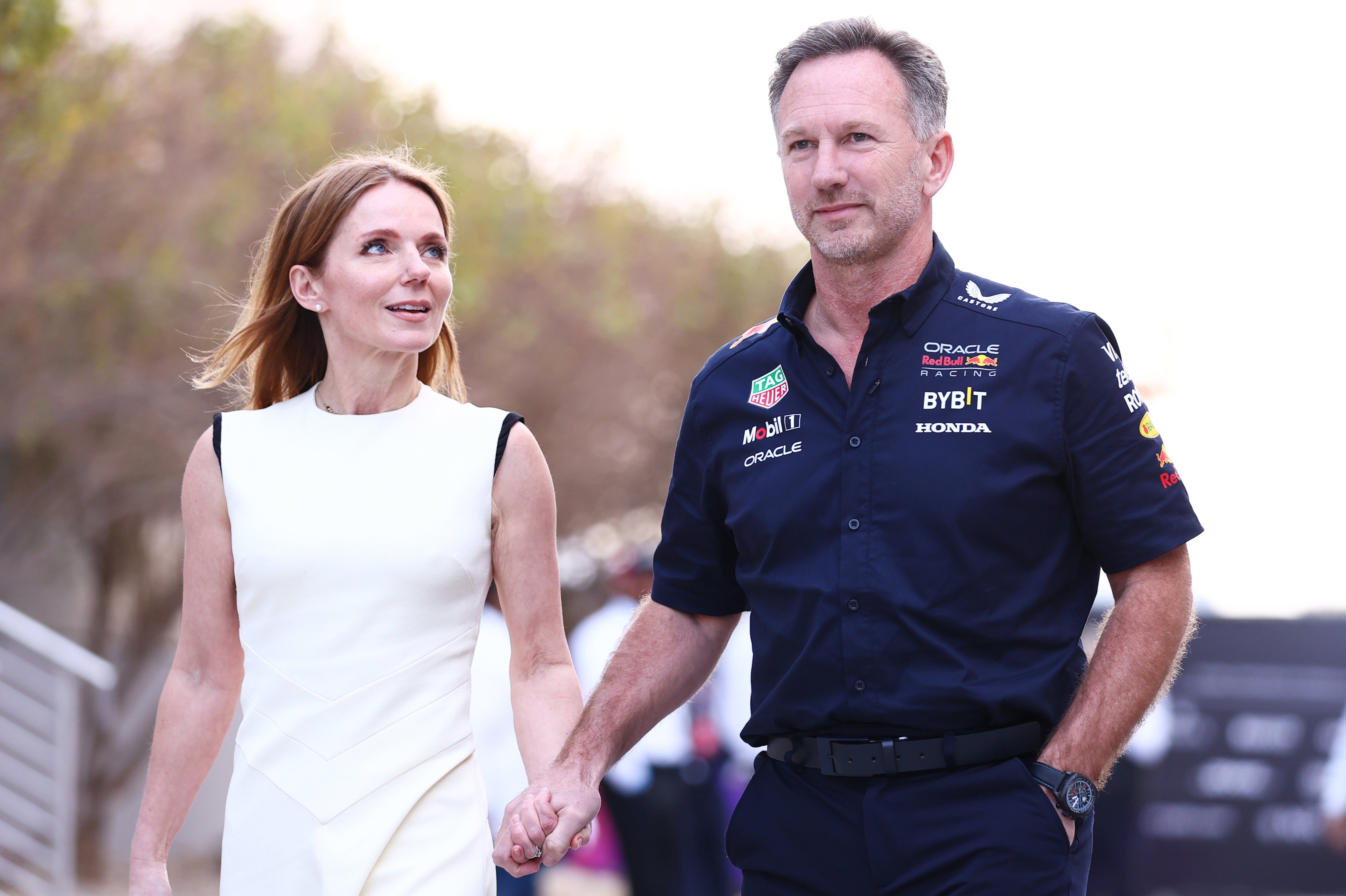 Horner was hand-in-hand with Geri Halliwell at the Bahrain Grand Prix on Saturday