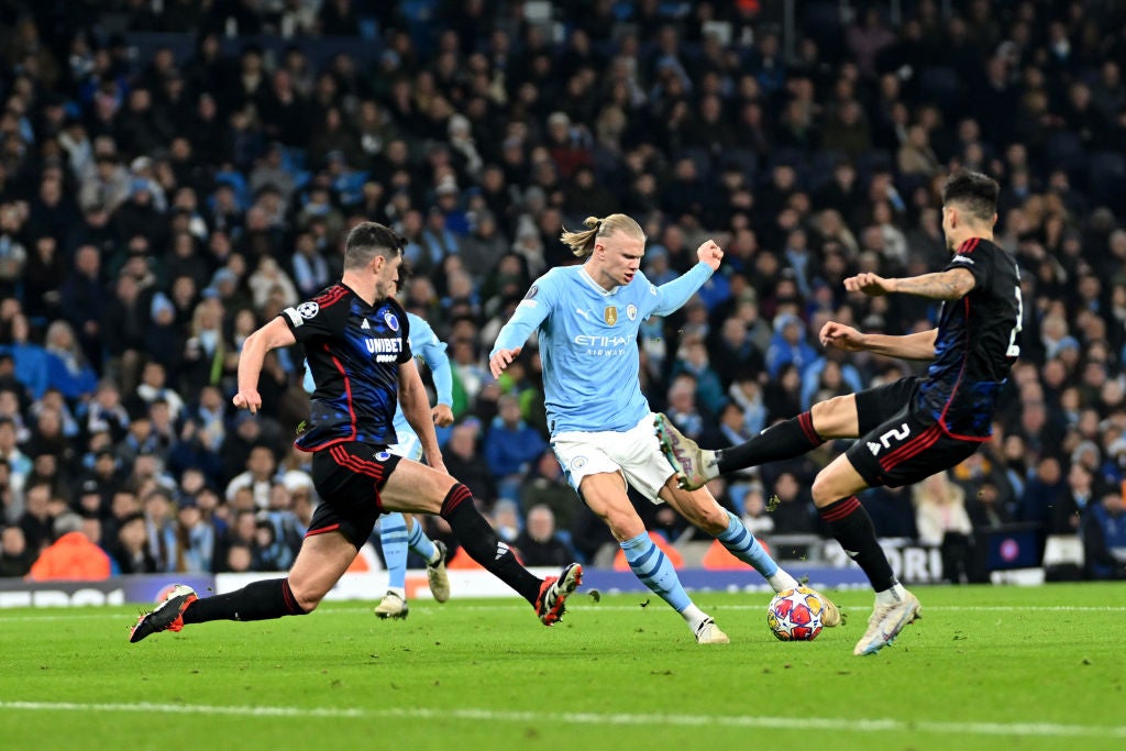 Erling Haaland and Manchester City cruised to victory over Copenhagen