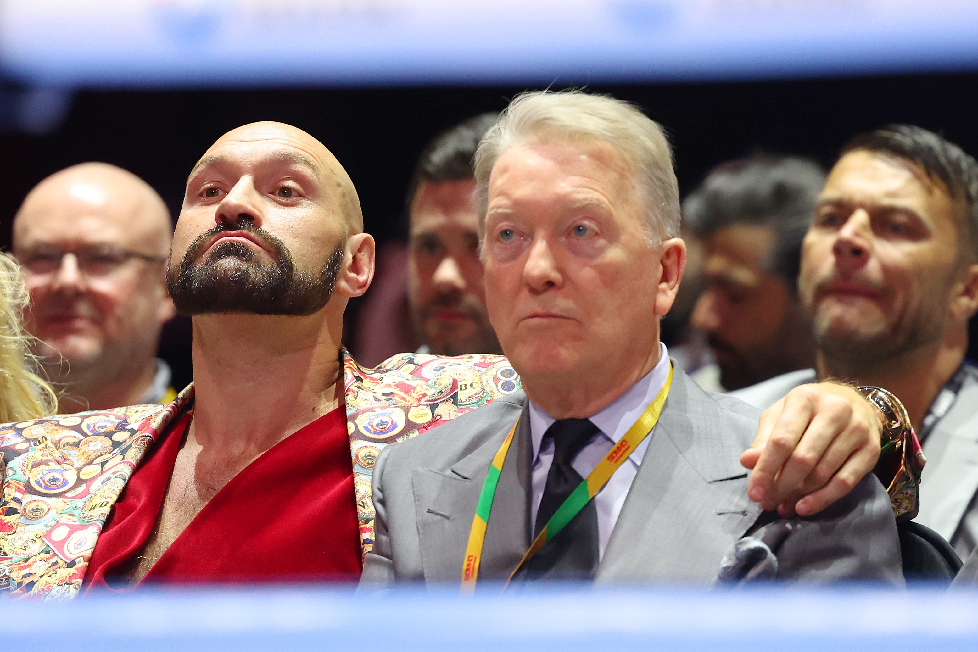 Fury watches on ringside as Joshua beats Ngannou