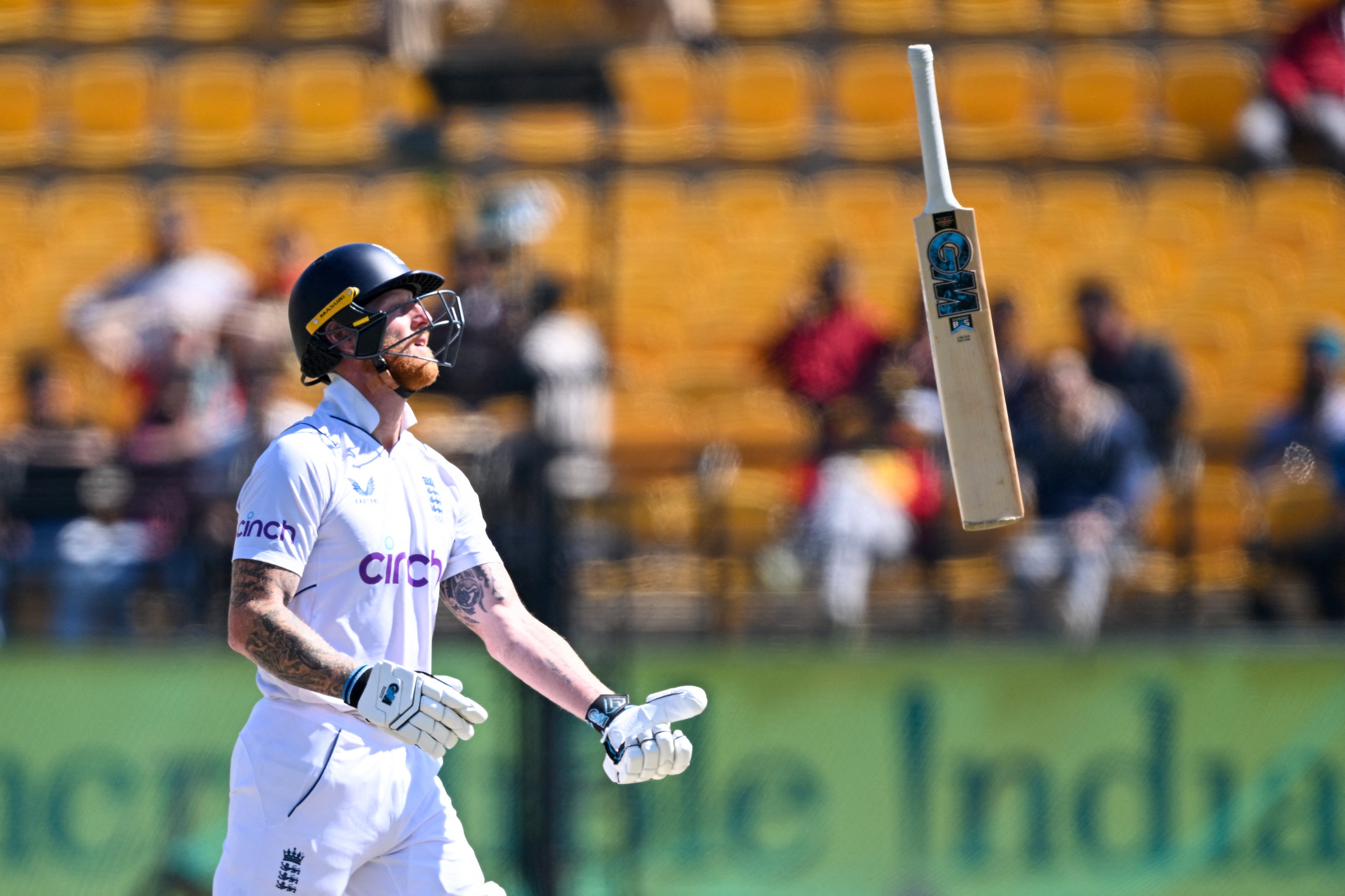 Ben Stokes shows is frustration after being dismissed on day three