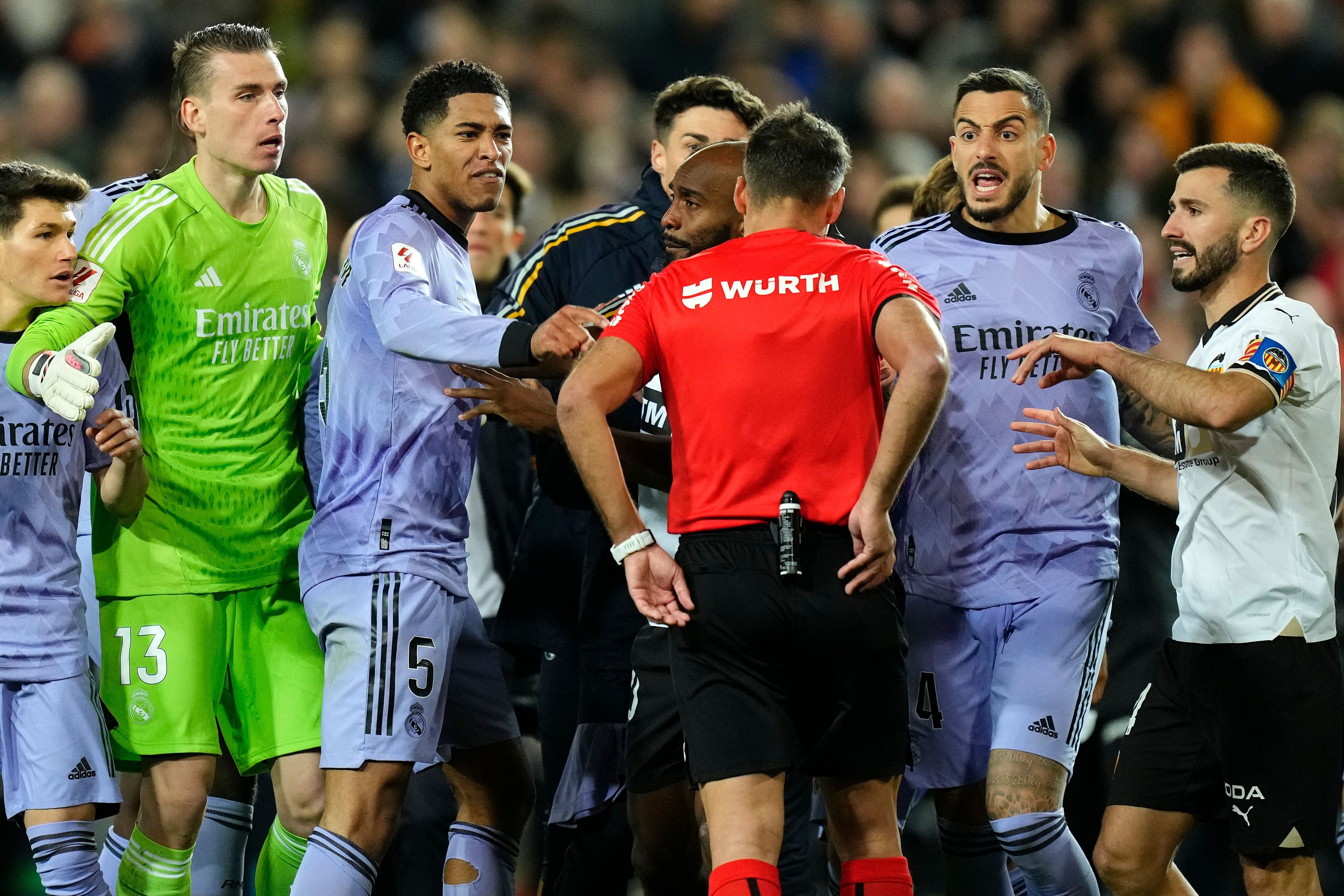 Jude Bellingham was handed a two-match ban by the Spanish football federation (Jose Breton/AP)