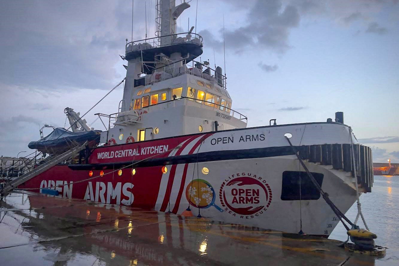 The ‘Open Arms’ docked in Larnaca on Saturday