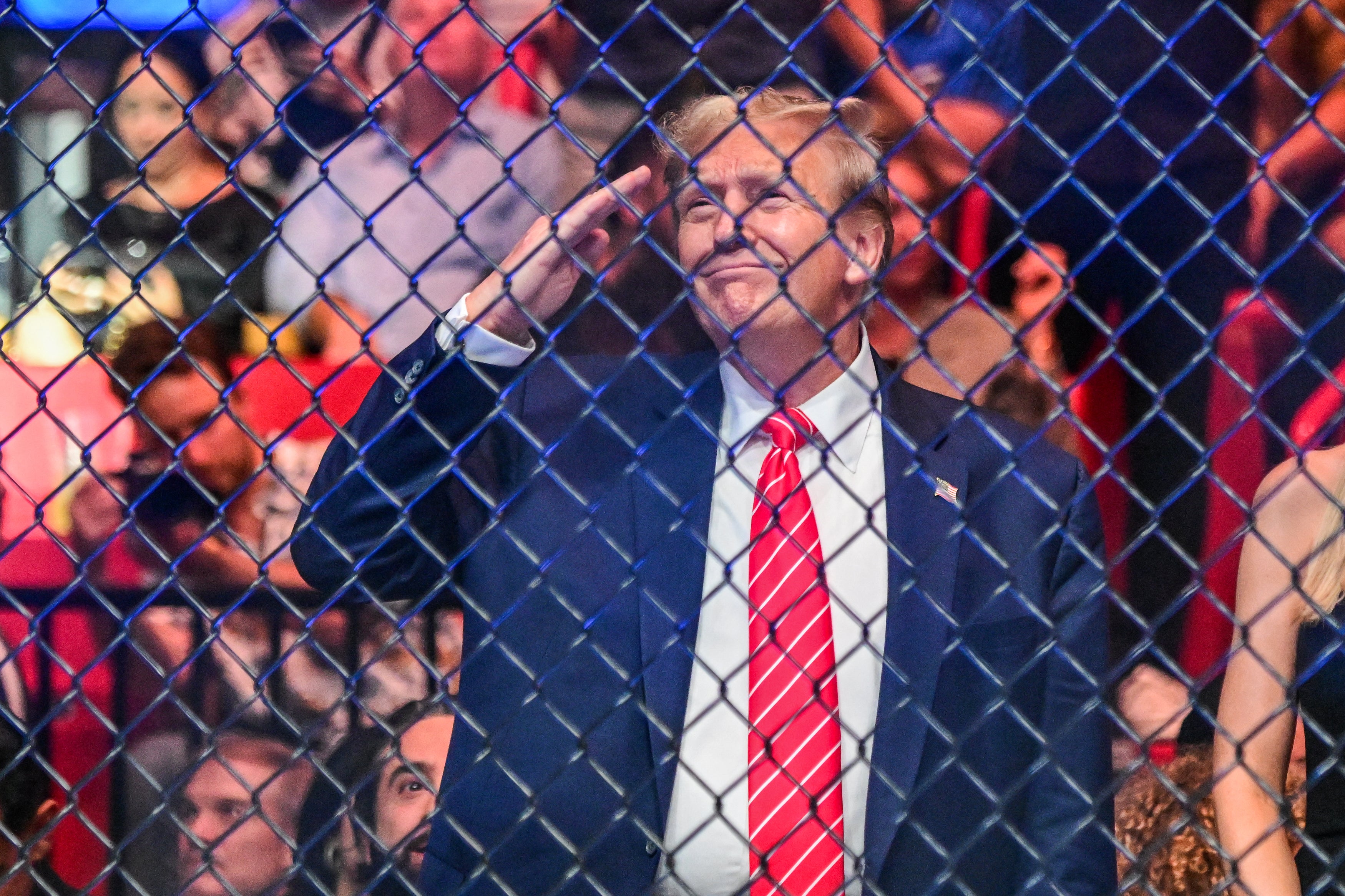 Donald Trump watches UFC 299 live in Miami