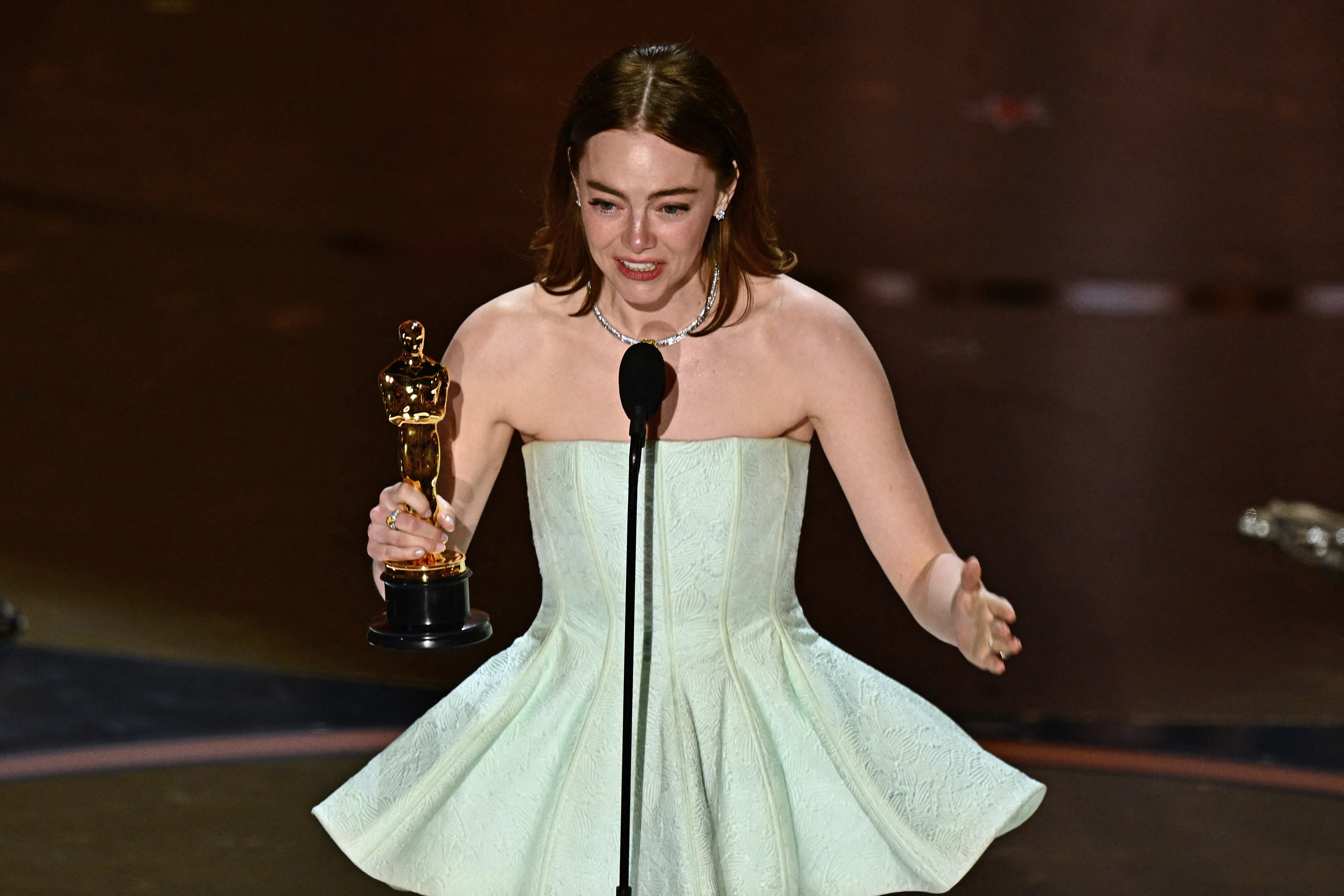 Emma Stone accepting the Best Actress award