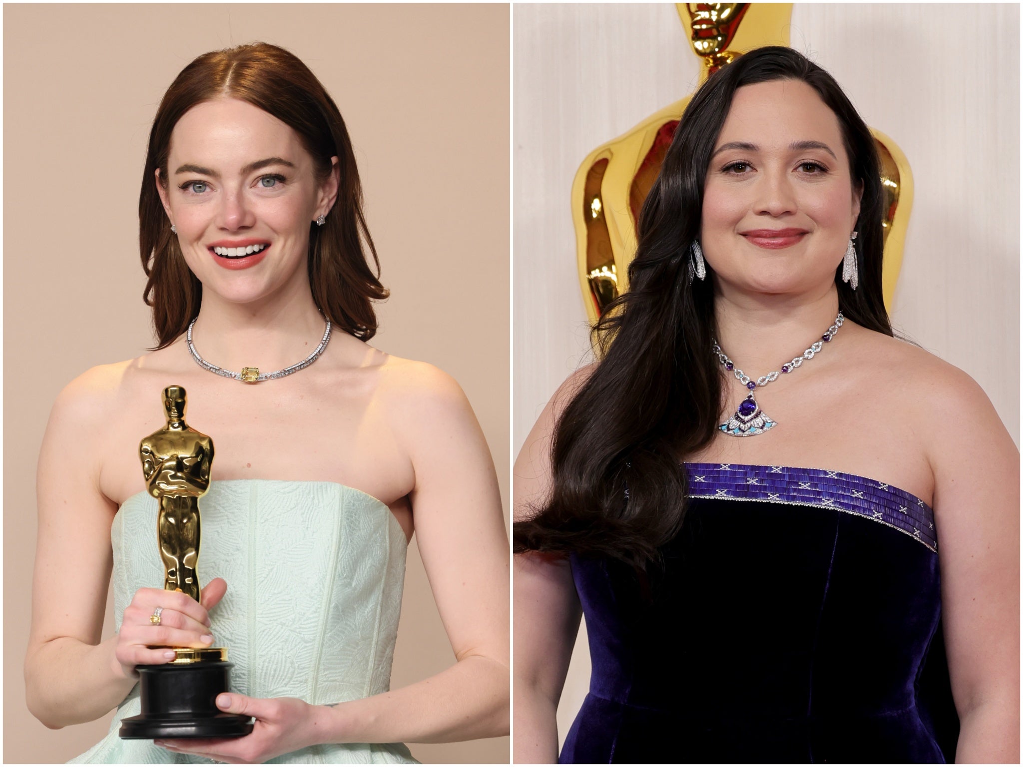 Emma Stone and Lily Gladstone at the Oscars