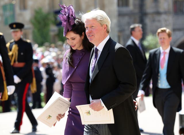 <p>Earl Spencer with his estranged wife Karen Spencer </p>