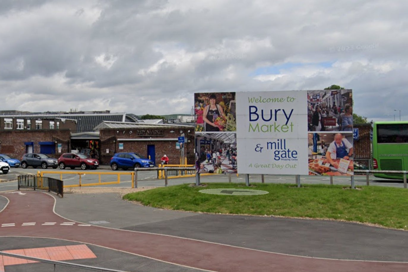 Police have cordoned off streets close to Bury Market