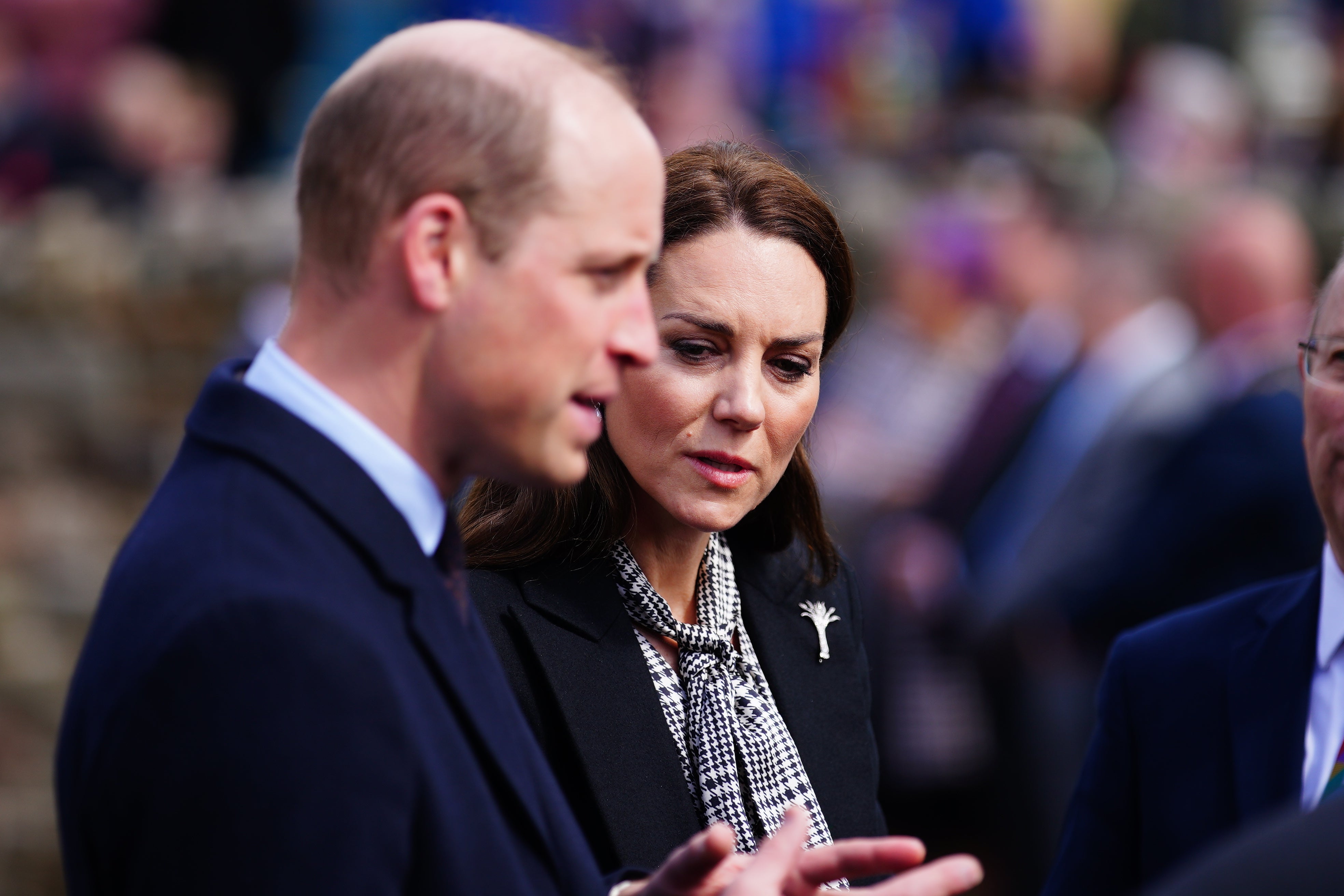 Prince William, Prince of Wales and Catherine, Princes of Wales during a visit to the Aberfan memorial garden in Wales last year