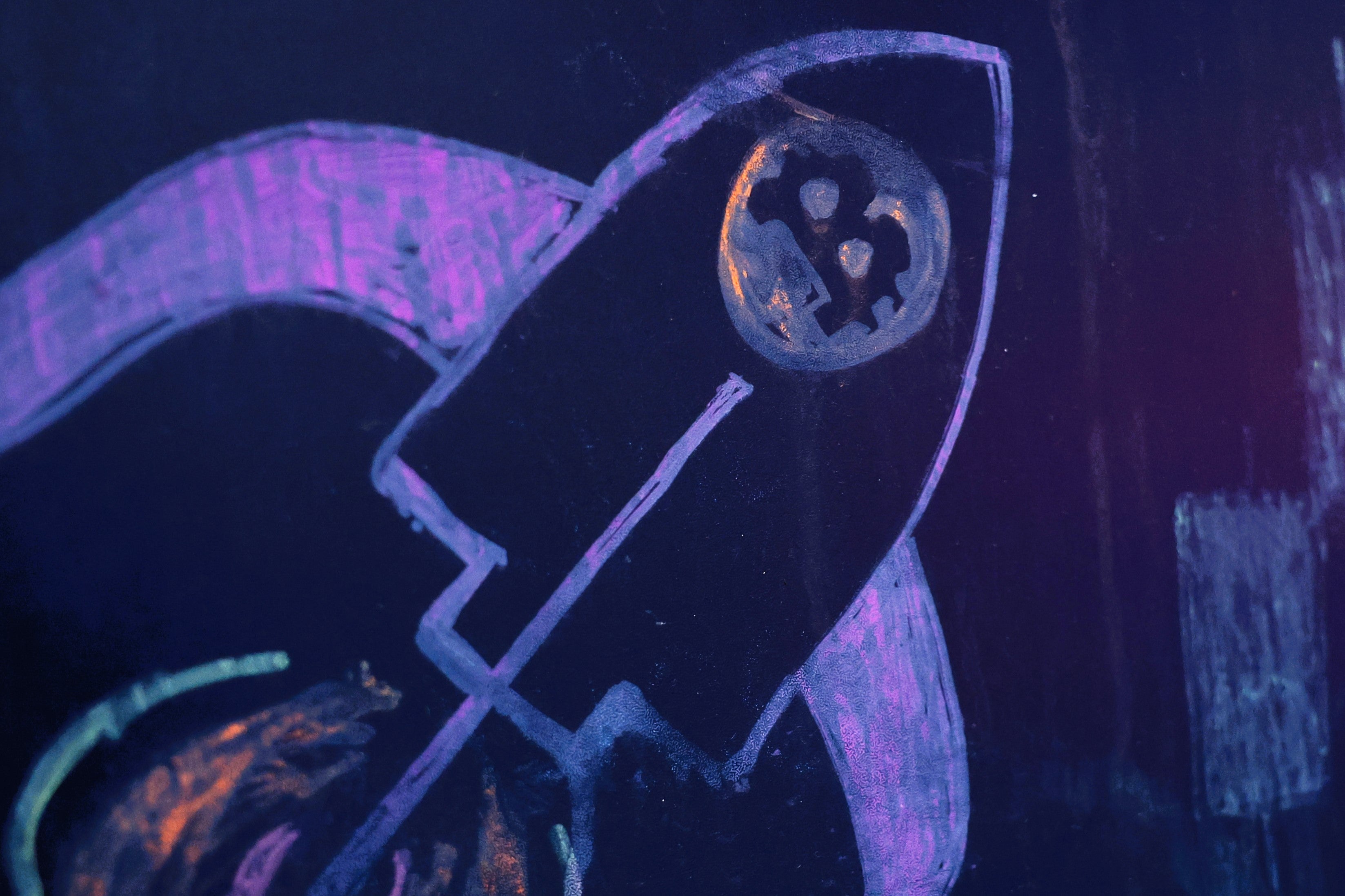 Bitcoin drawings are seen at Pubkey Bar on 29 February, 2024 in New York City