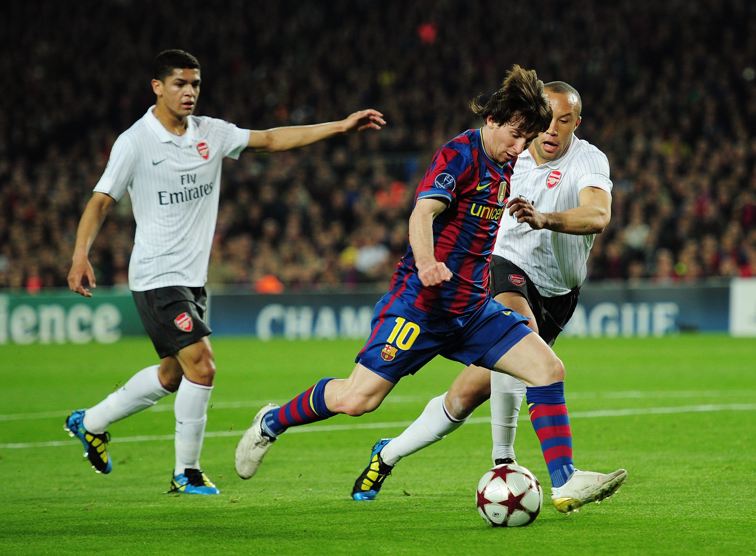 Messi scored four against Arsenal in April 2010