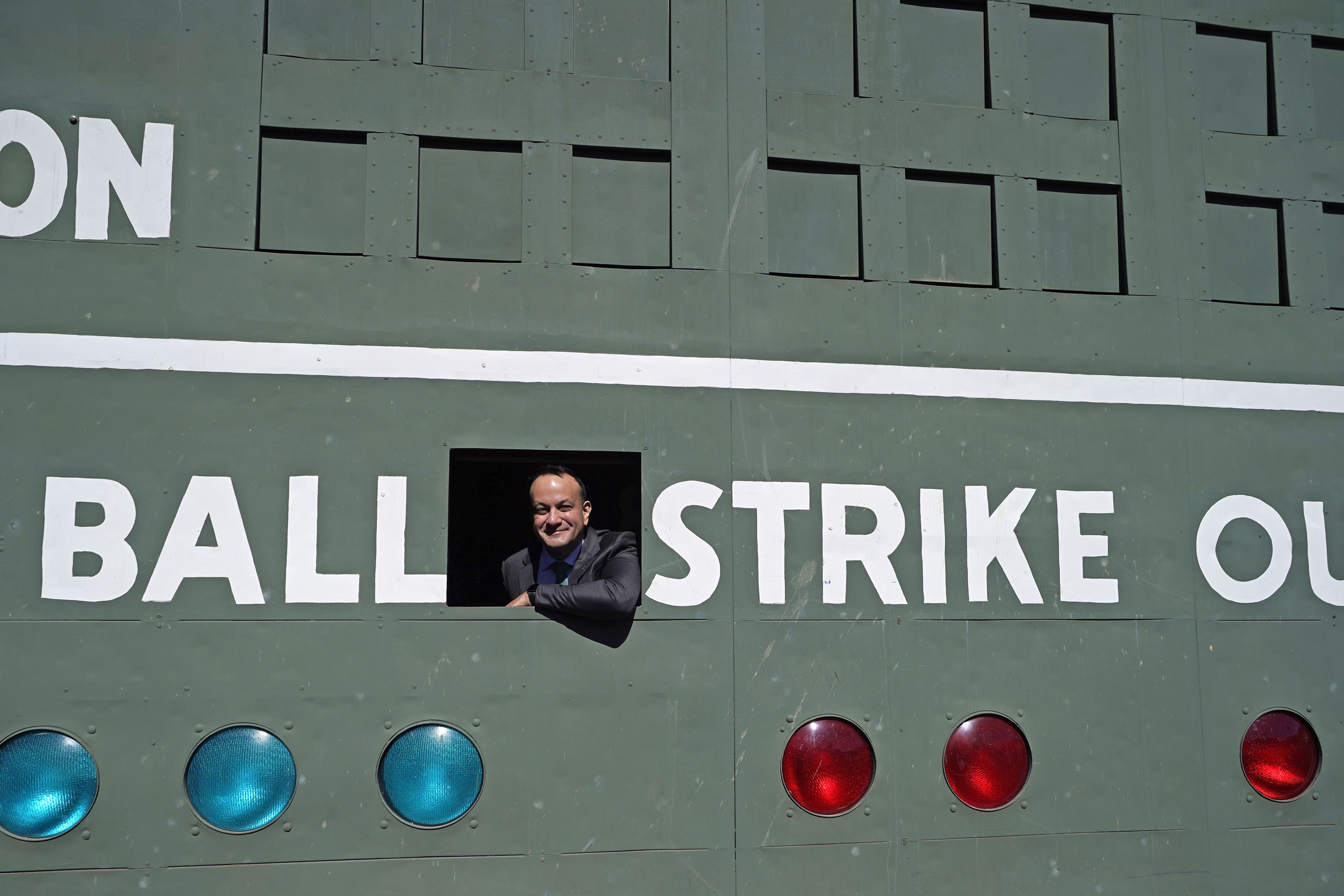 Taoiseach Leo Varadkar during a visit to the home of the Boston Red Sox at Fenway Park in Boston, Massachusetts (Niall Carson/PA)