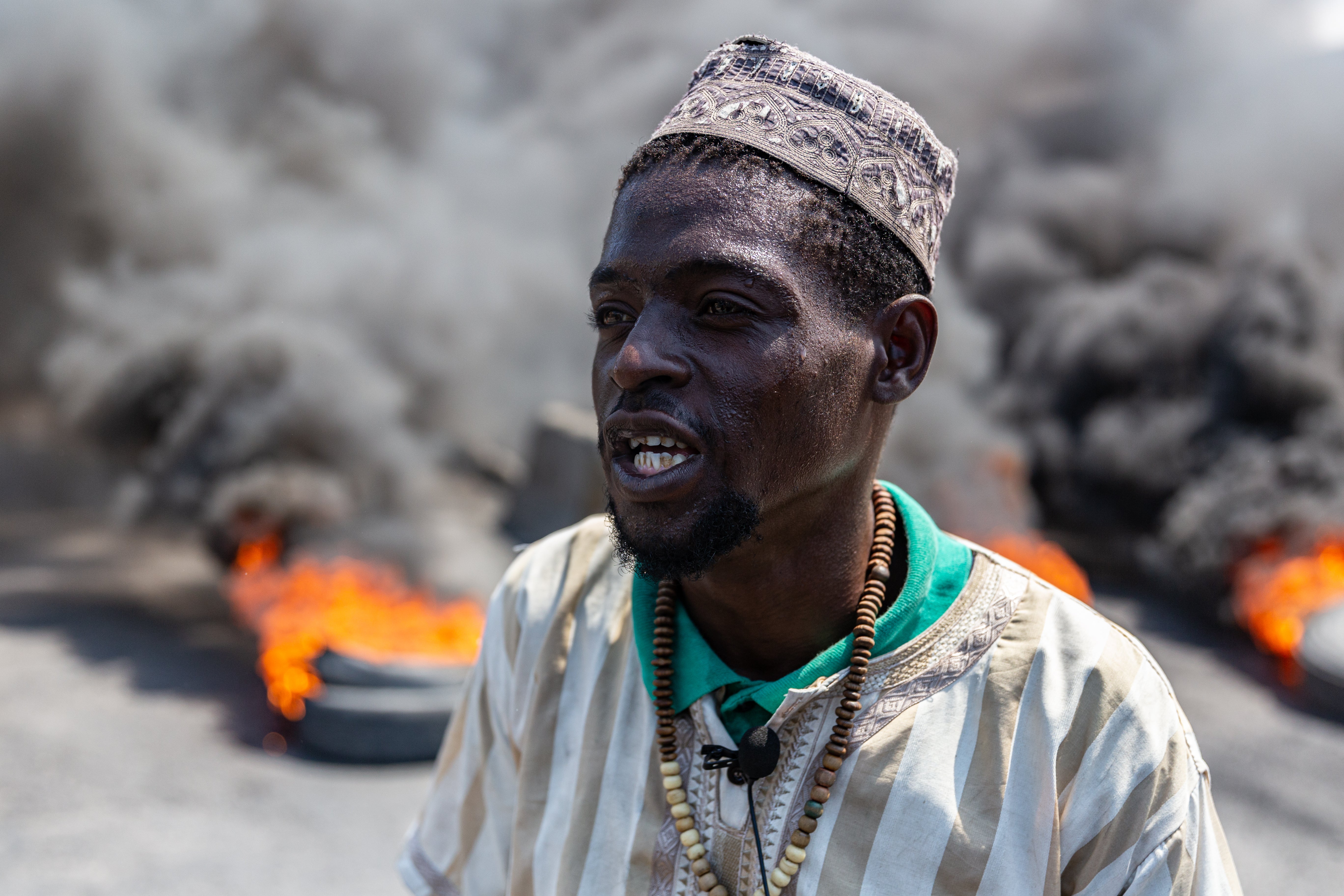 Activist reacts during a demonstration against CARICOM for the decision following the resignation of Haitian Prime Minister Ariel Henry