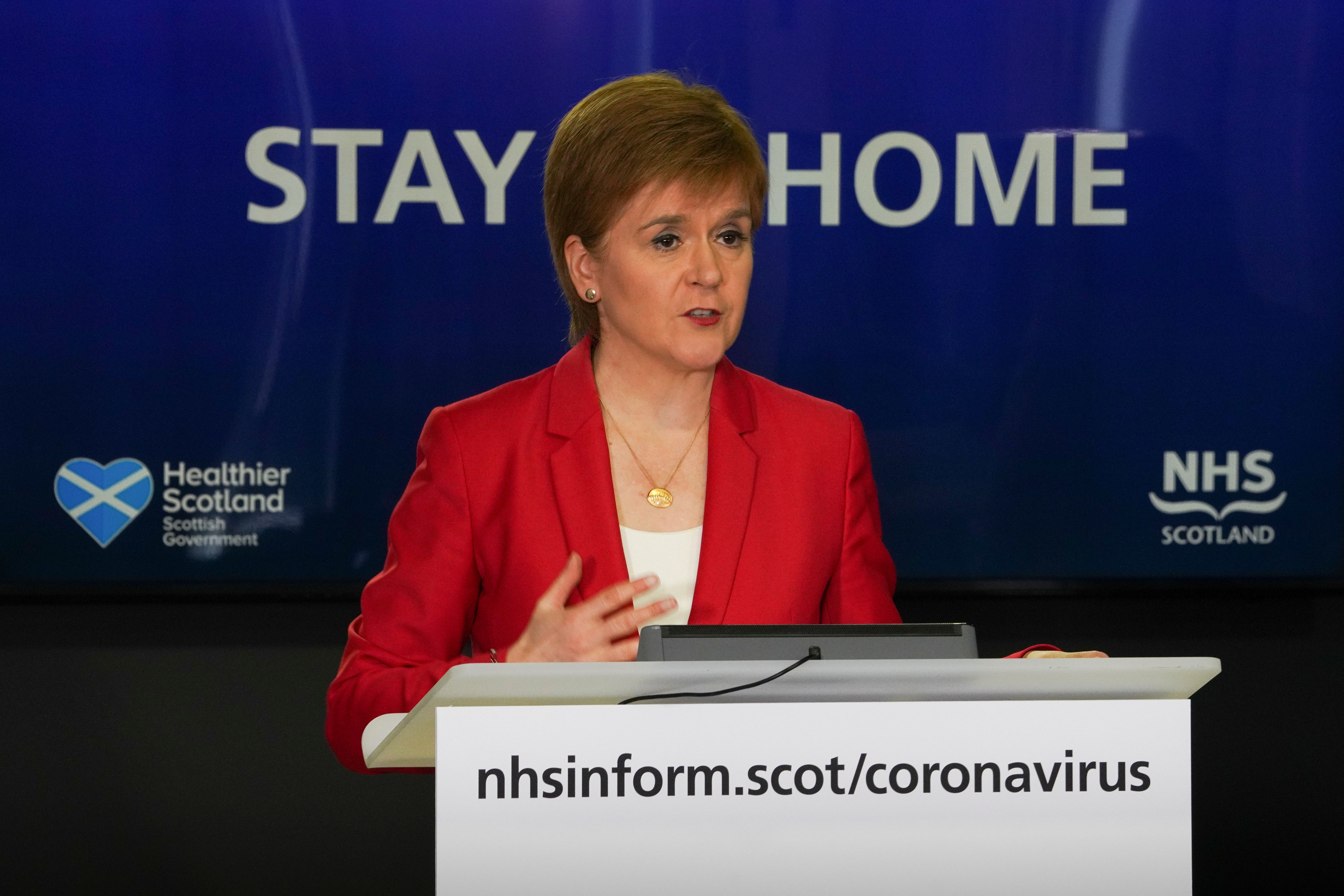 Then Scottish first minister Nicola Sturgeon held regular coronavirus briefings during the pandemic (Scottish Government/PA)