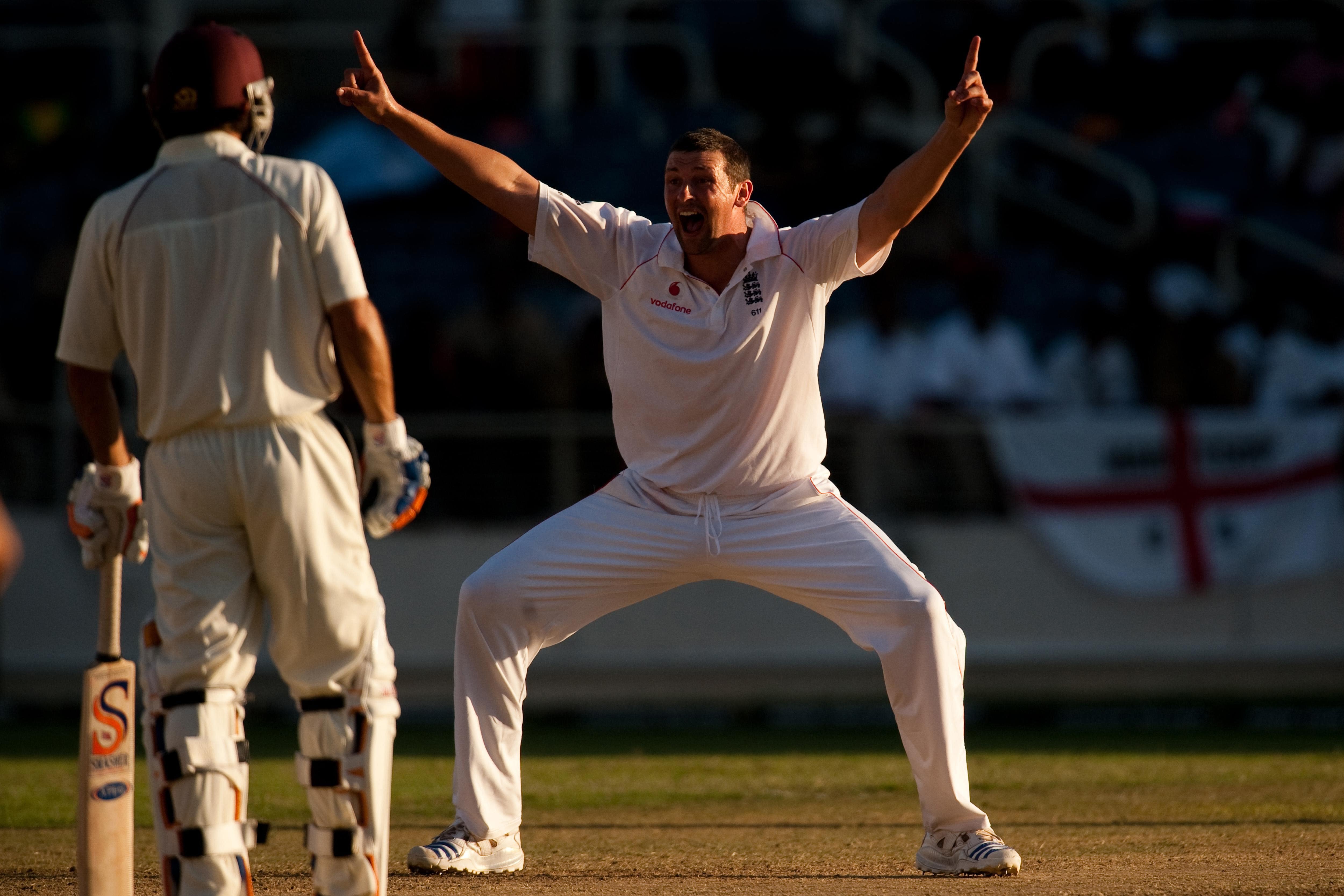 England’s Steve Harmison appeals for a wicket at Sabina Park (Gareth Copley/PA)