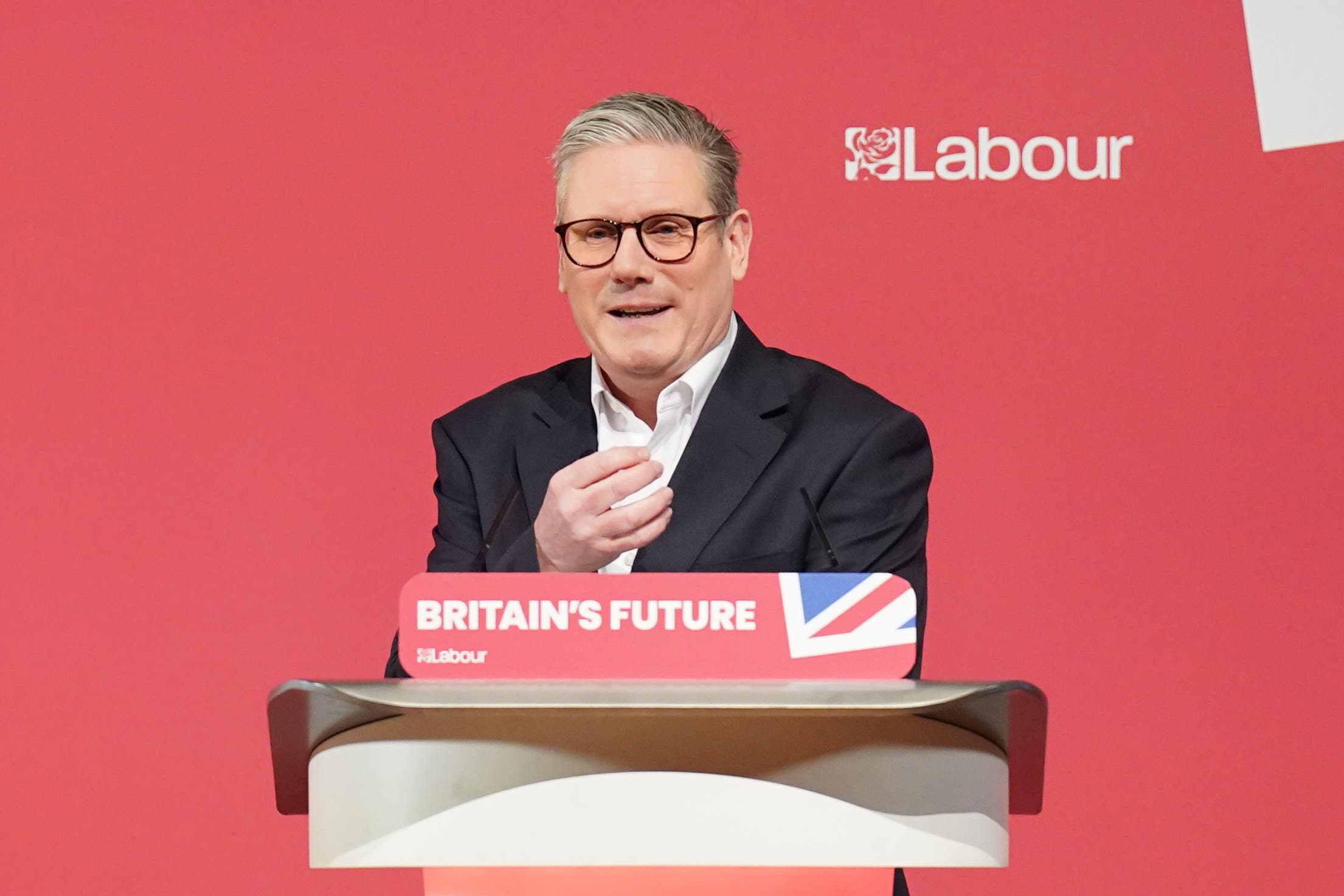 Labour leader Sir Keir Starmer delivers a speech on Labour’s plan for the arts, culture, and creative industries during the Labour Creatives Conference in central London (Stefan Rousseau/PA)