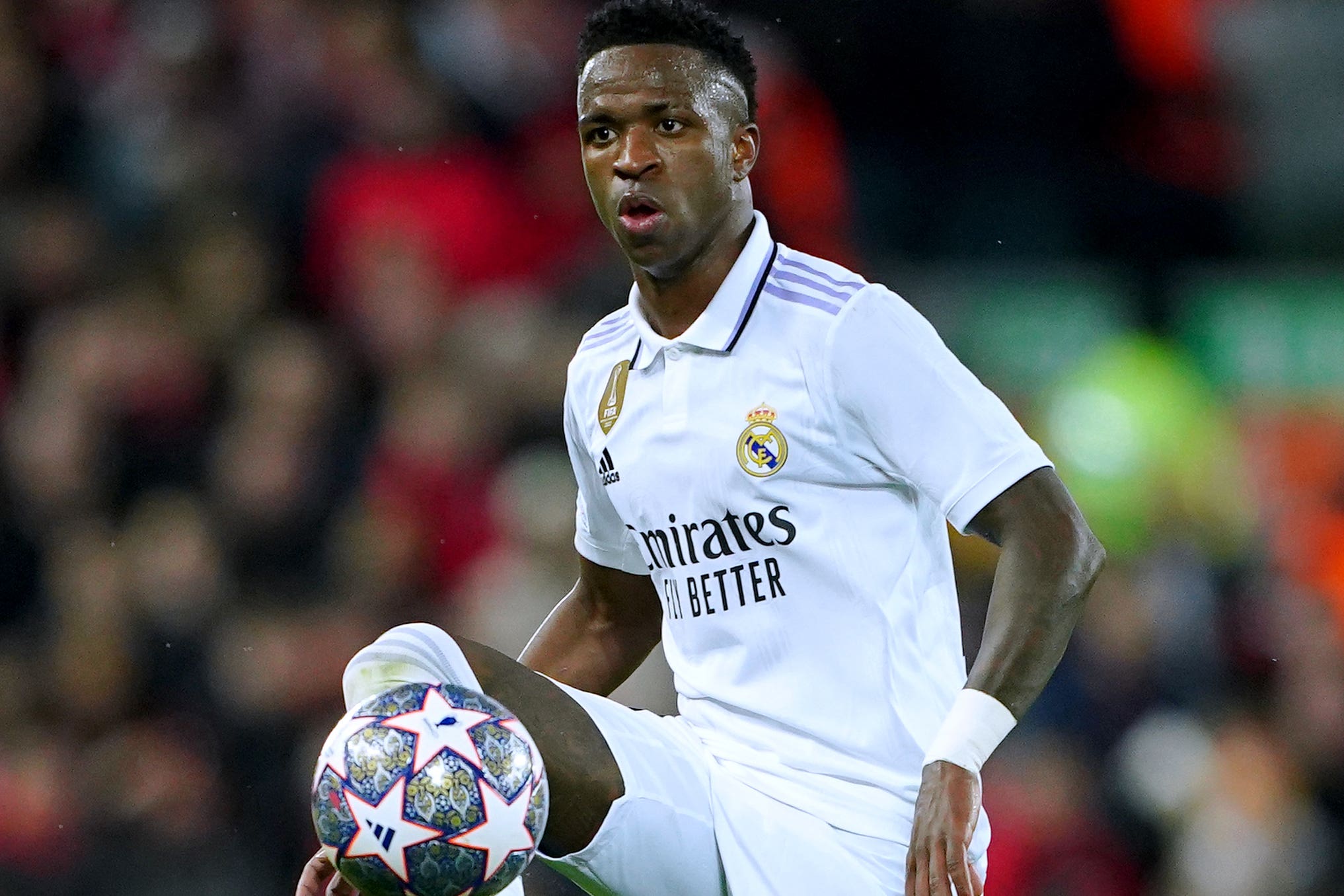 Vinicius Junior has called on Uefa to act after he was again targeted in racist chants (Peter Byrne/PA)