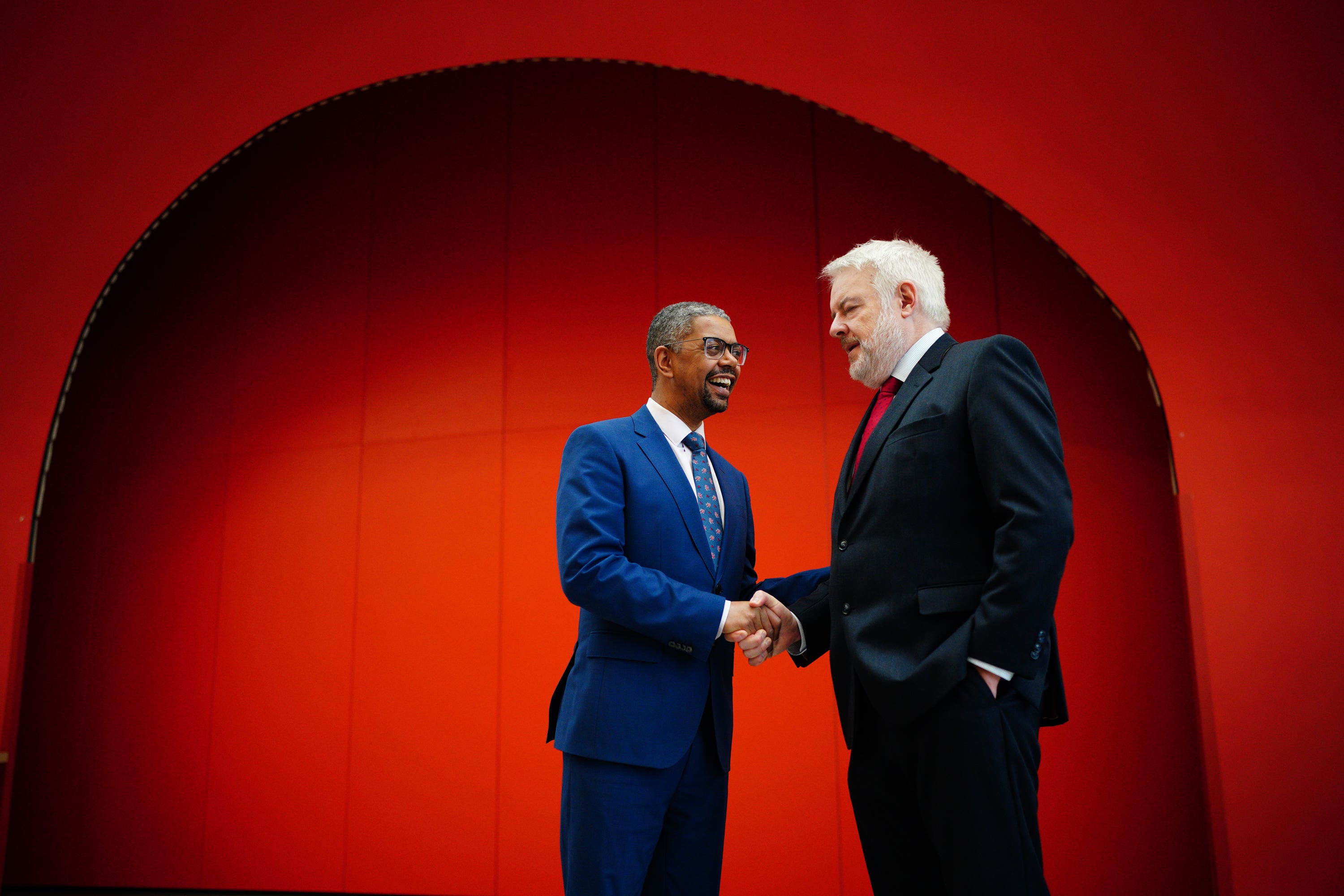 Vaughan Gething talks to former first minister of Wales, Carwyn Jones (Ben Birchall/PA)