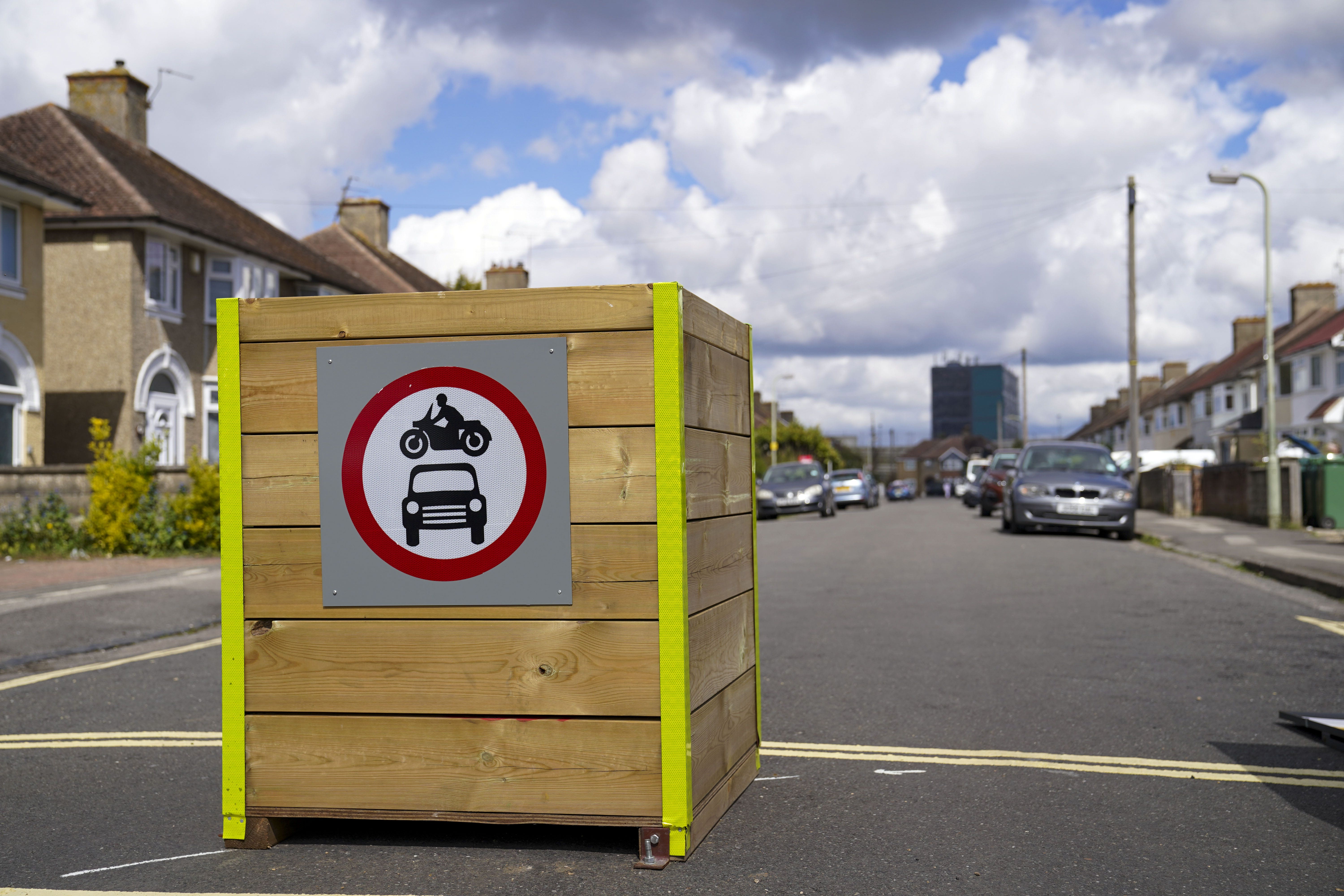 Bollards in a street in Cowley near Oxford to create a Low Traffic Neighbourhood (Steve Parsons/PA)