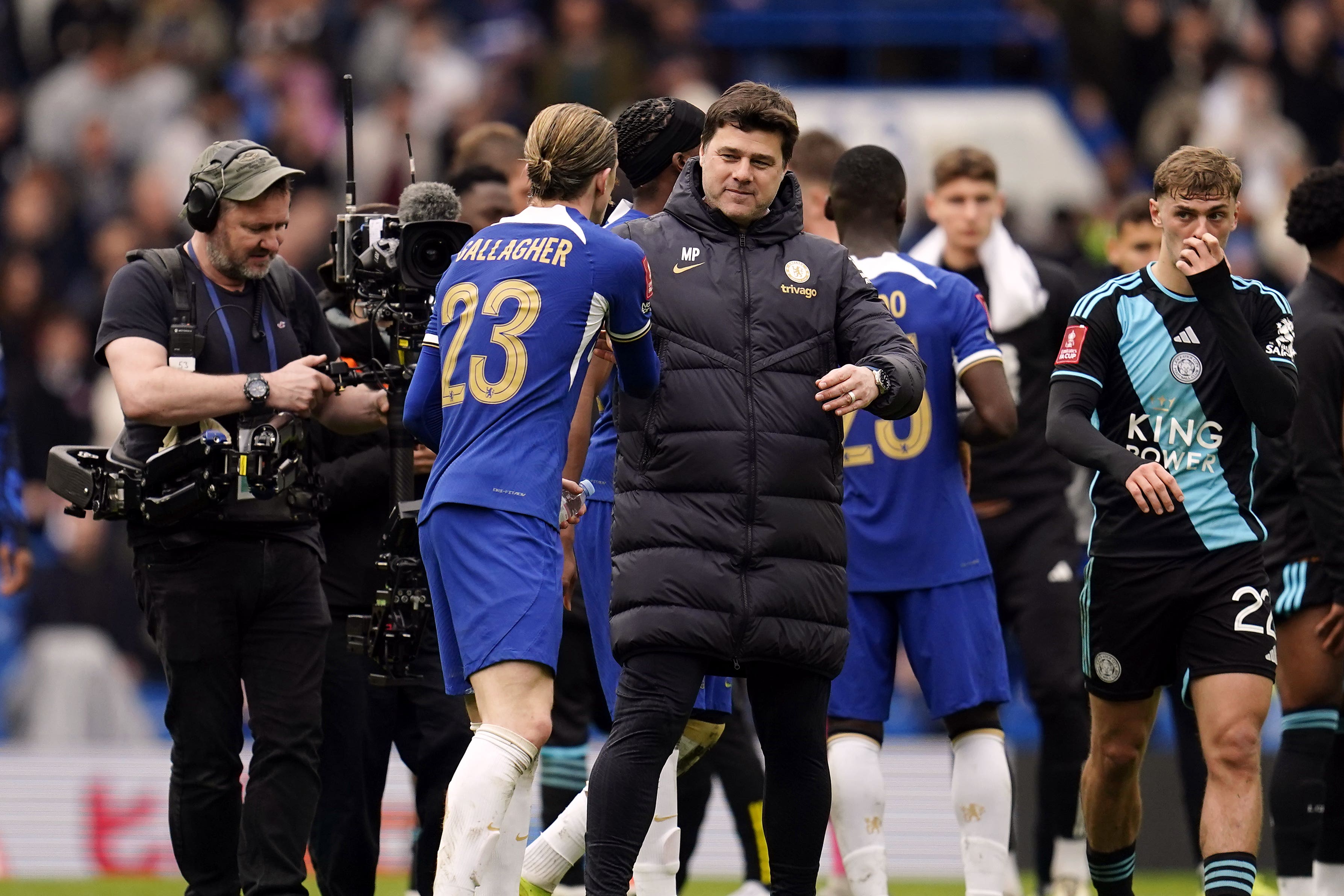 Mauricio Pochettino guided Chelsea into the FA Cup semi-finals with a 4-2 win over Leicester (Nick Potts/PA)