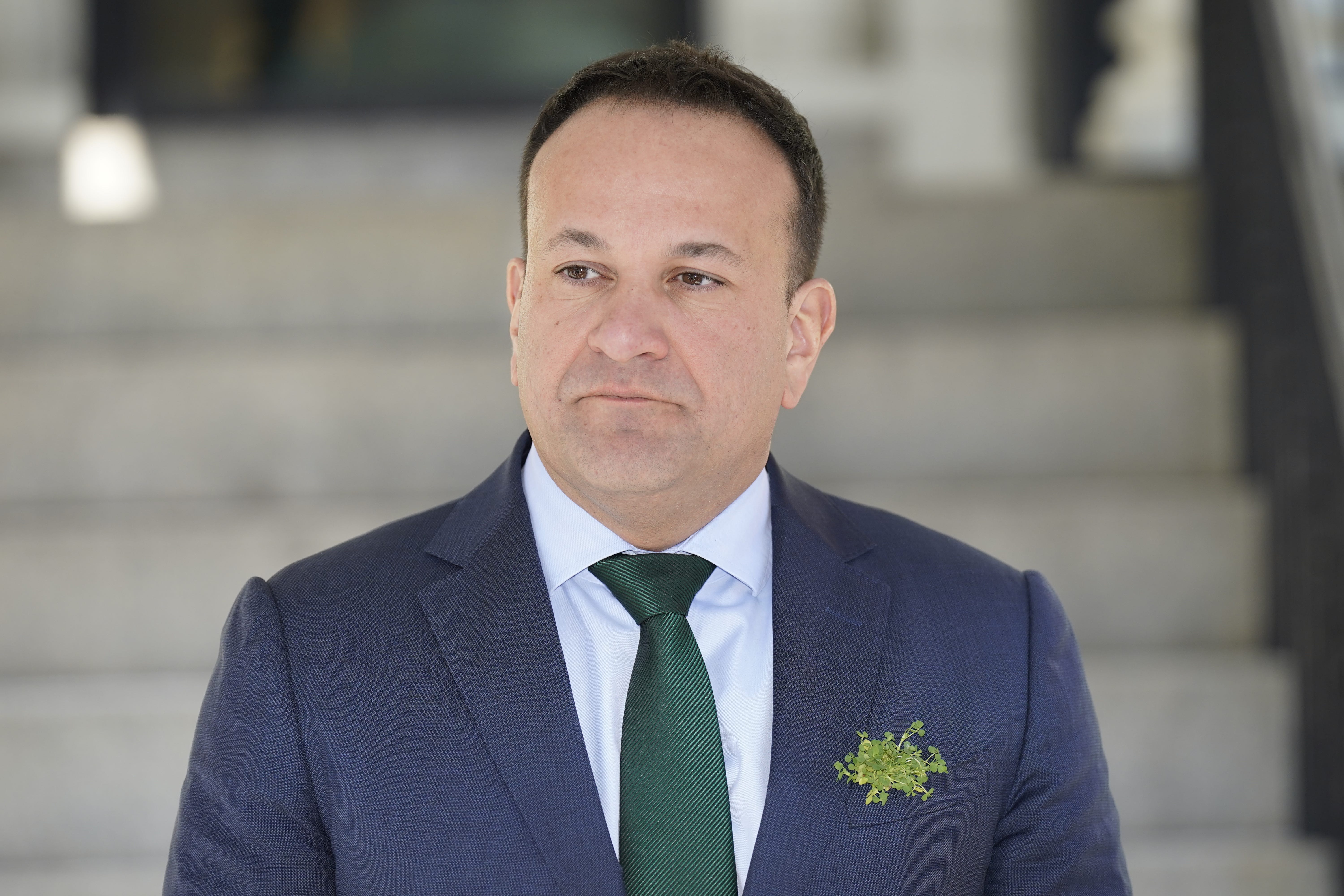 Taoiseach Leo Varadkar speaking to the media at Blair House in Washington DC, during his visit to the US for St Patrick’s Day (Niall Carson/PA)