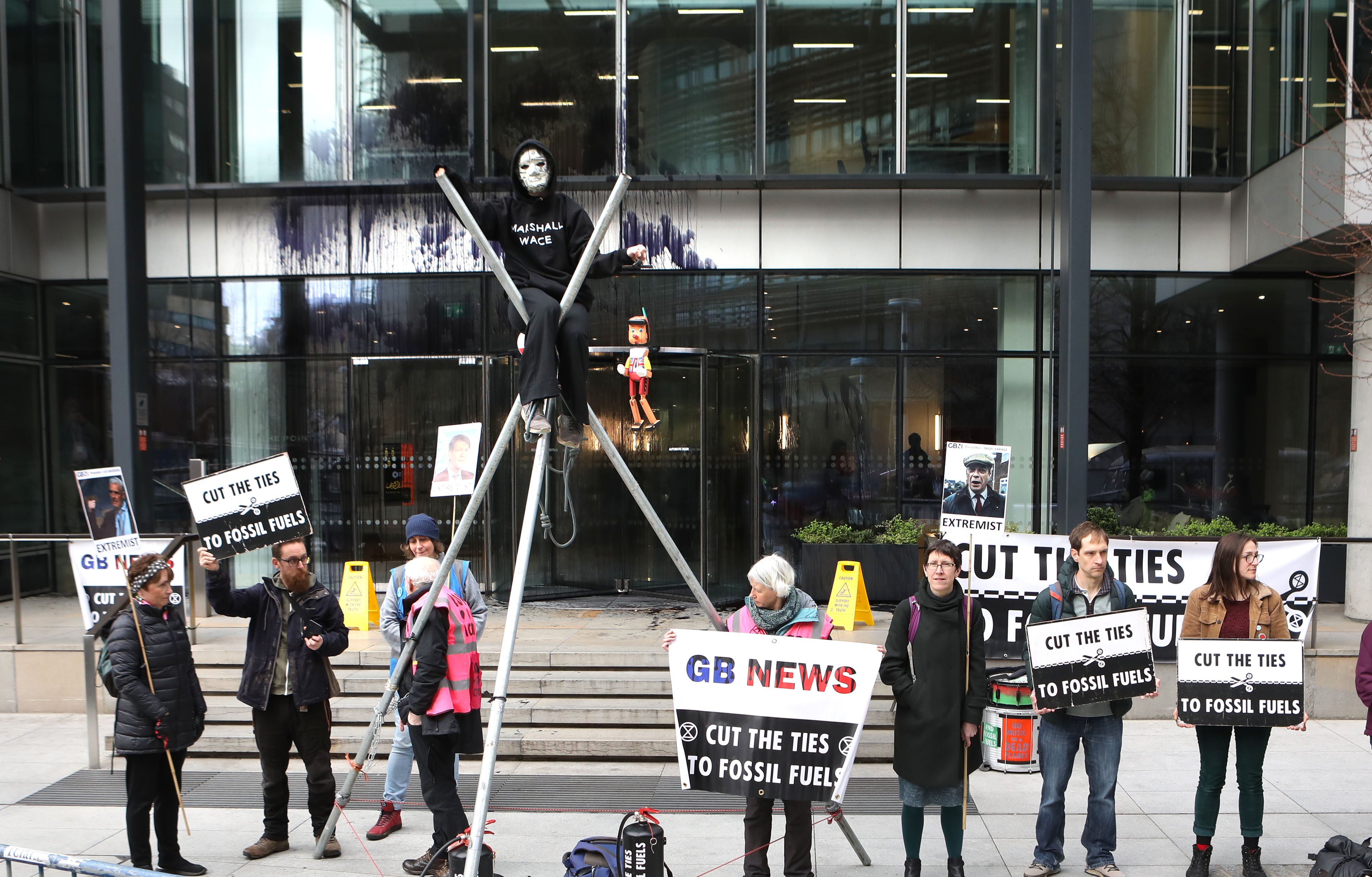 The ruling came on the same day Extinction Rebellion targeted GB News’ main studio building in London with spray paint