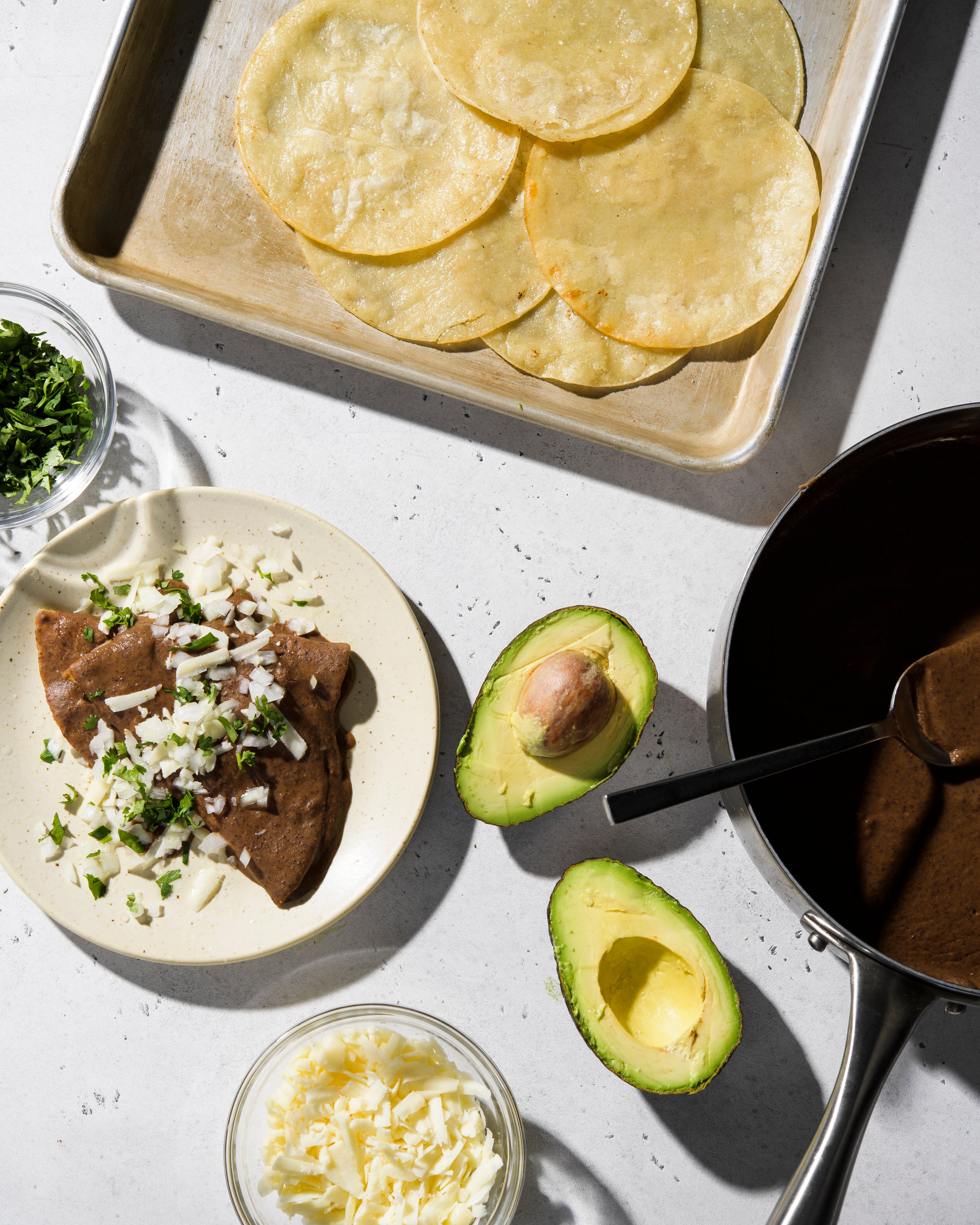 Food-Recipe-MilkStreet-Black Bean Enfrijoladas