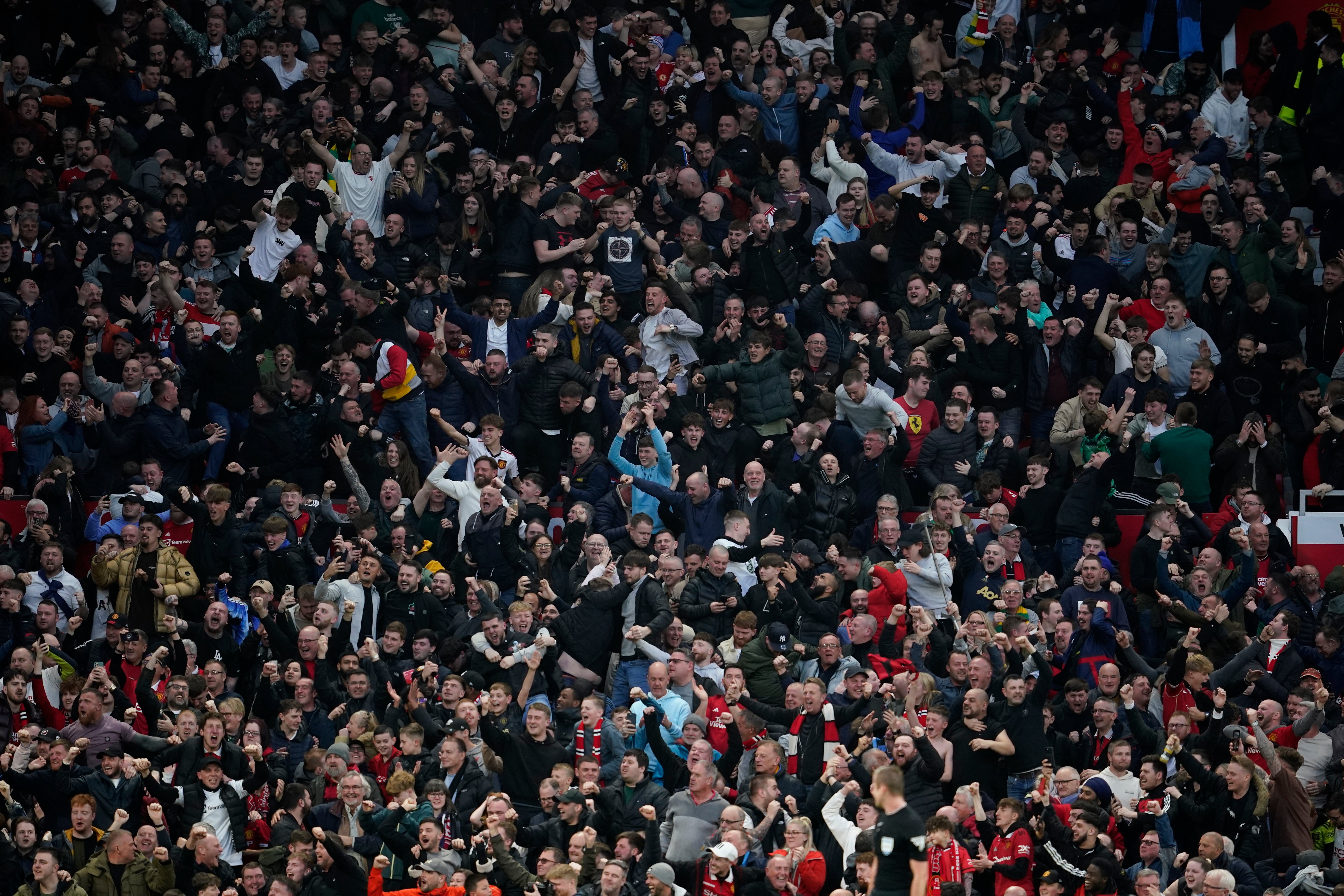 The Stretford End could be heard chanting ‘Murderers’ and ‘Always the victims’ during the FA Cup quarter-final