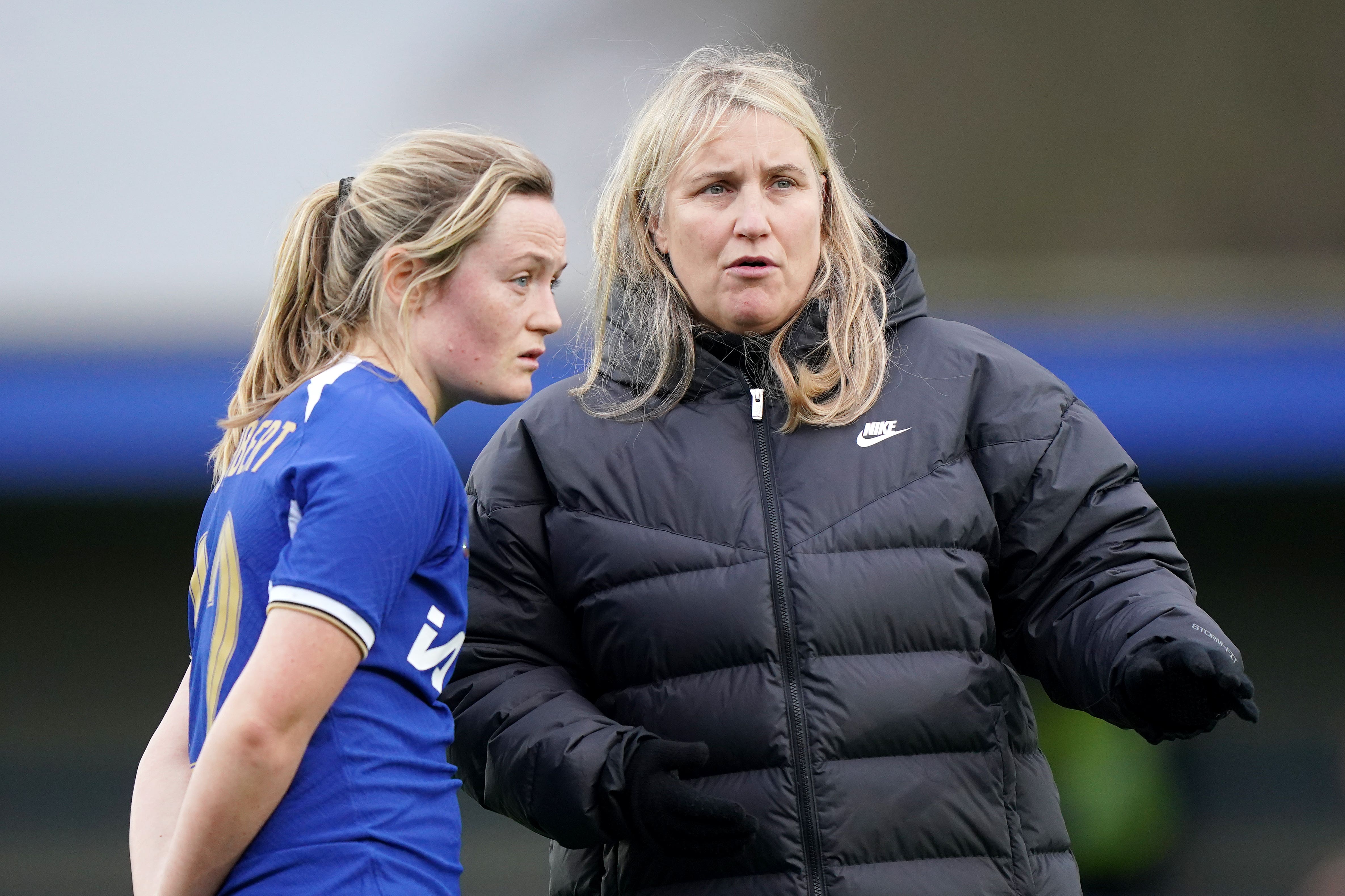 Erin Cuthbert (left) praised Chelsea boss Emma Hayes’ process-oriented approach (Bradley Collyer/PA)