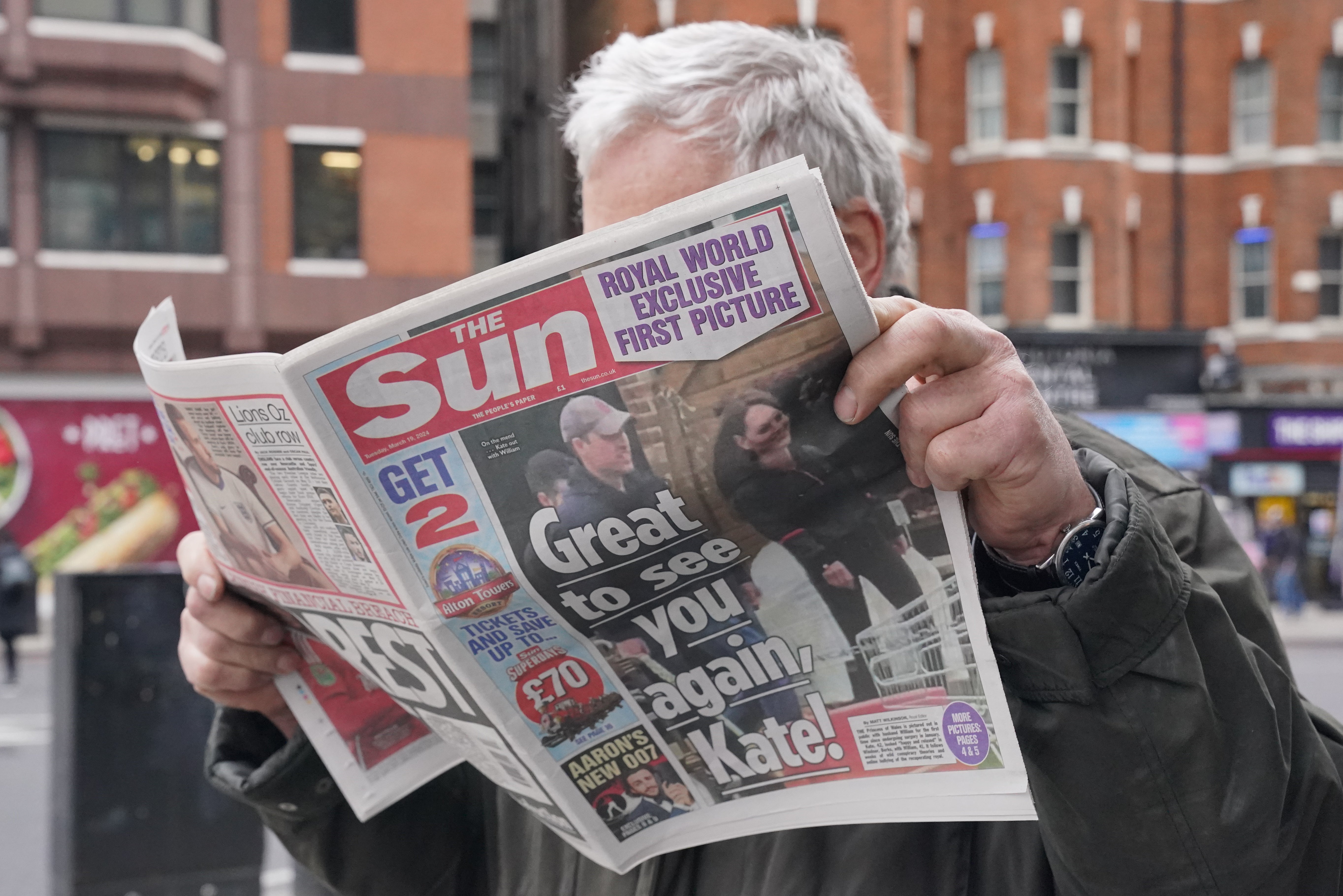 Kate’s visit to Windsor Farm Shop was splashed on the front of The Sun, which obtained a video taken by shopper Nelson Silva