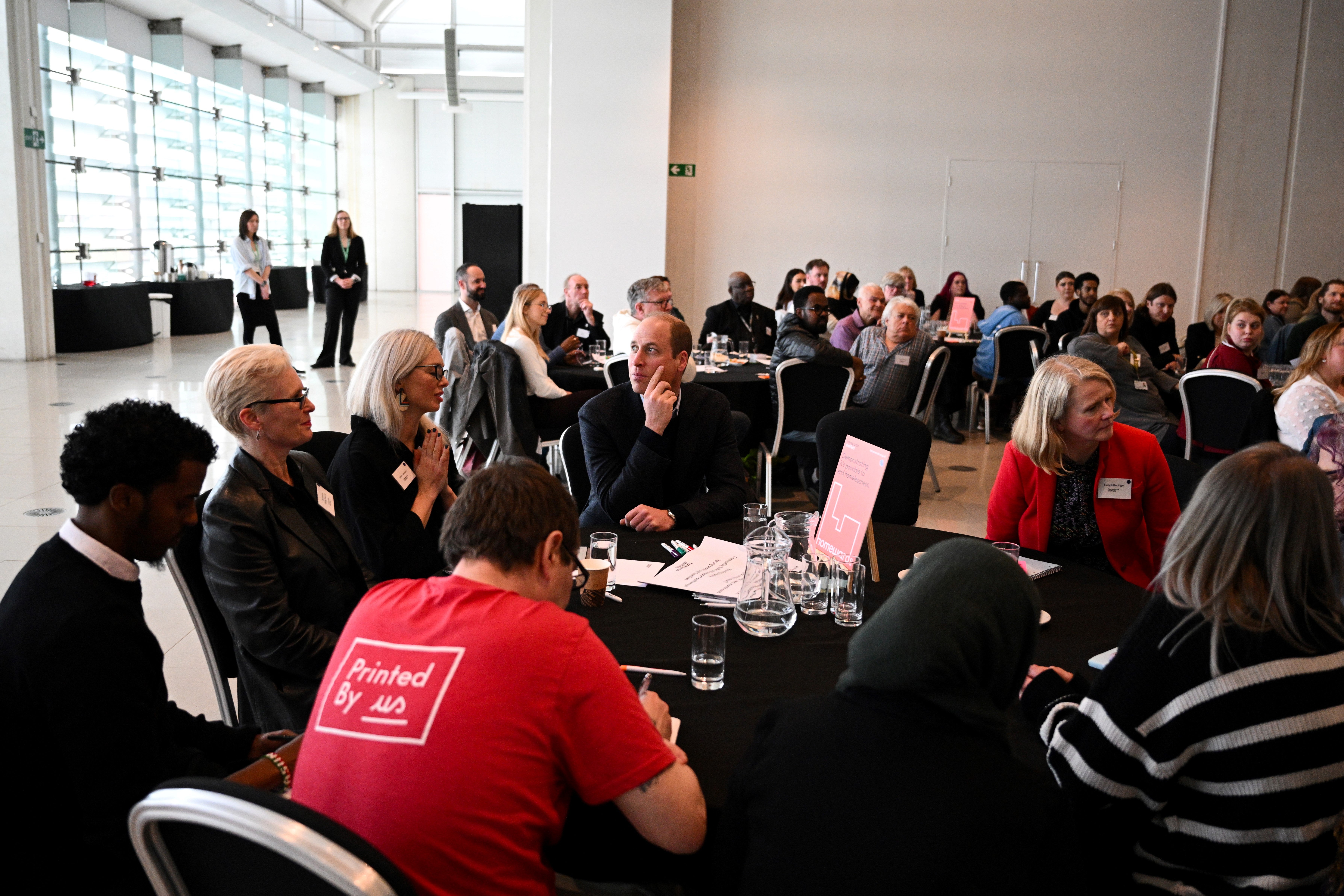 The Prince of Wales during a visit to a Homewards Sheffield Local Coalition meeting at the Millennium Gallery in the city