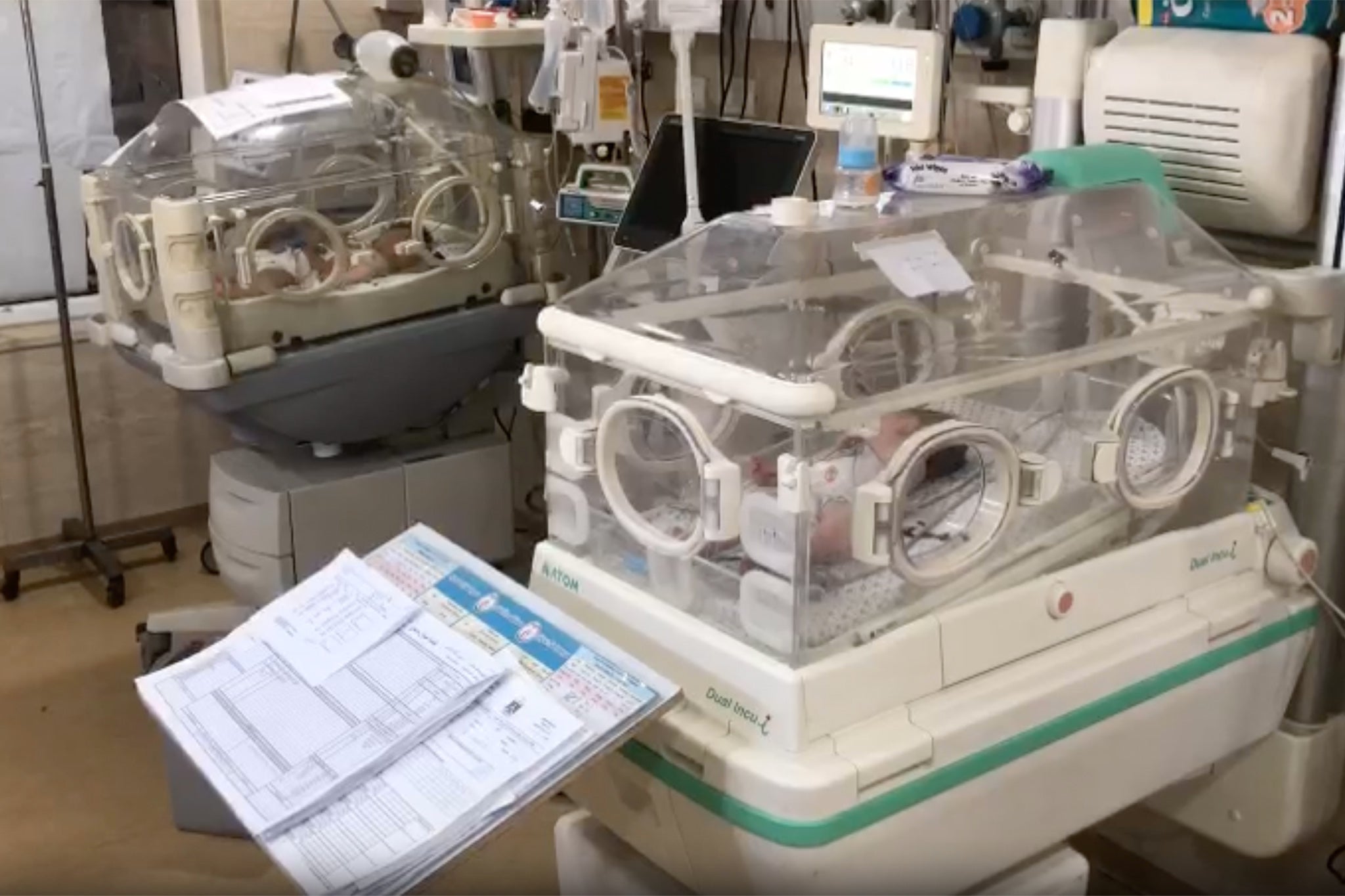 Incubators inside Kamal Adwan hospital