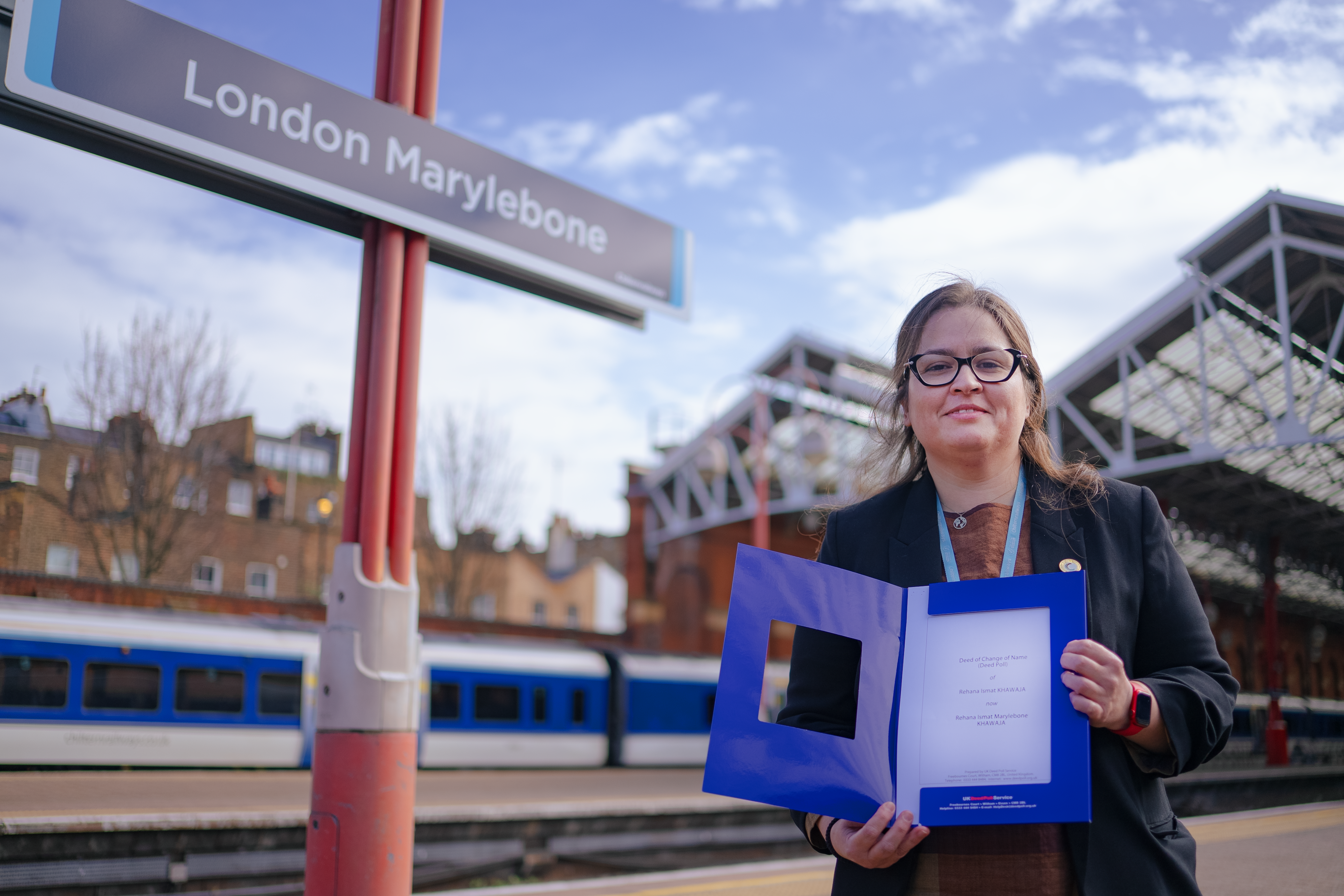 A woman has changed her middle name to Marylebone in tribute to the railway station (Chiltern Railways/PA)