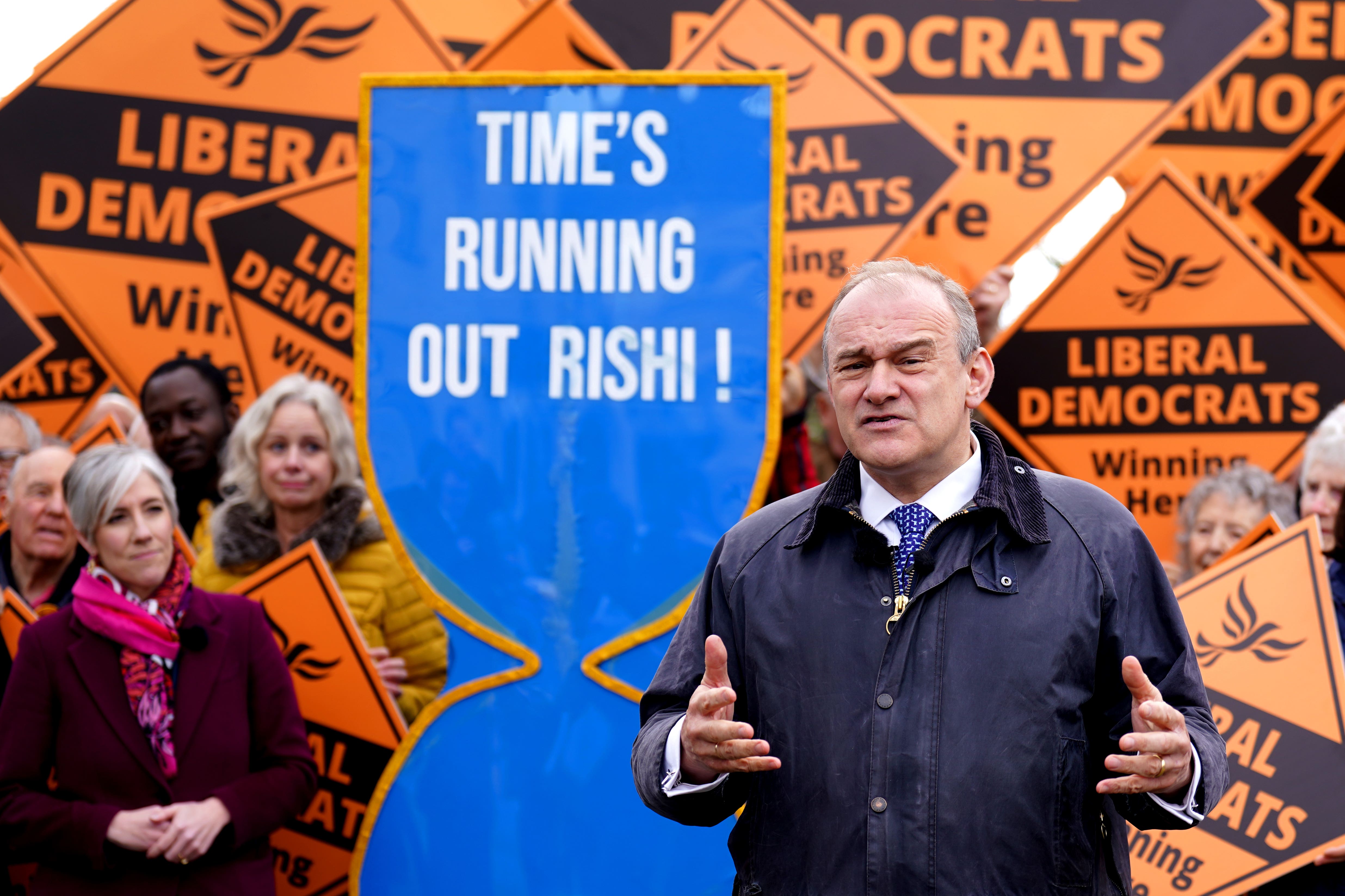 Sir Ed Davey said time was ‘running out’ for the Government as he launched his party’s local election campaign in Harpenden, Hertfordshire (Joe Giddens/PA)