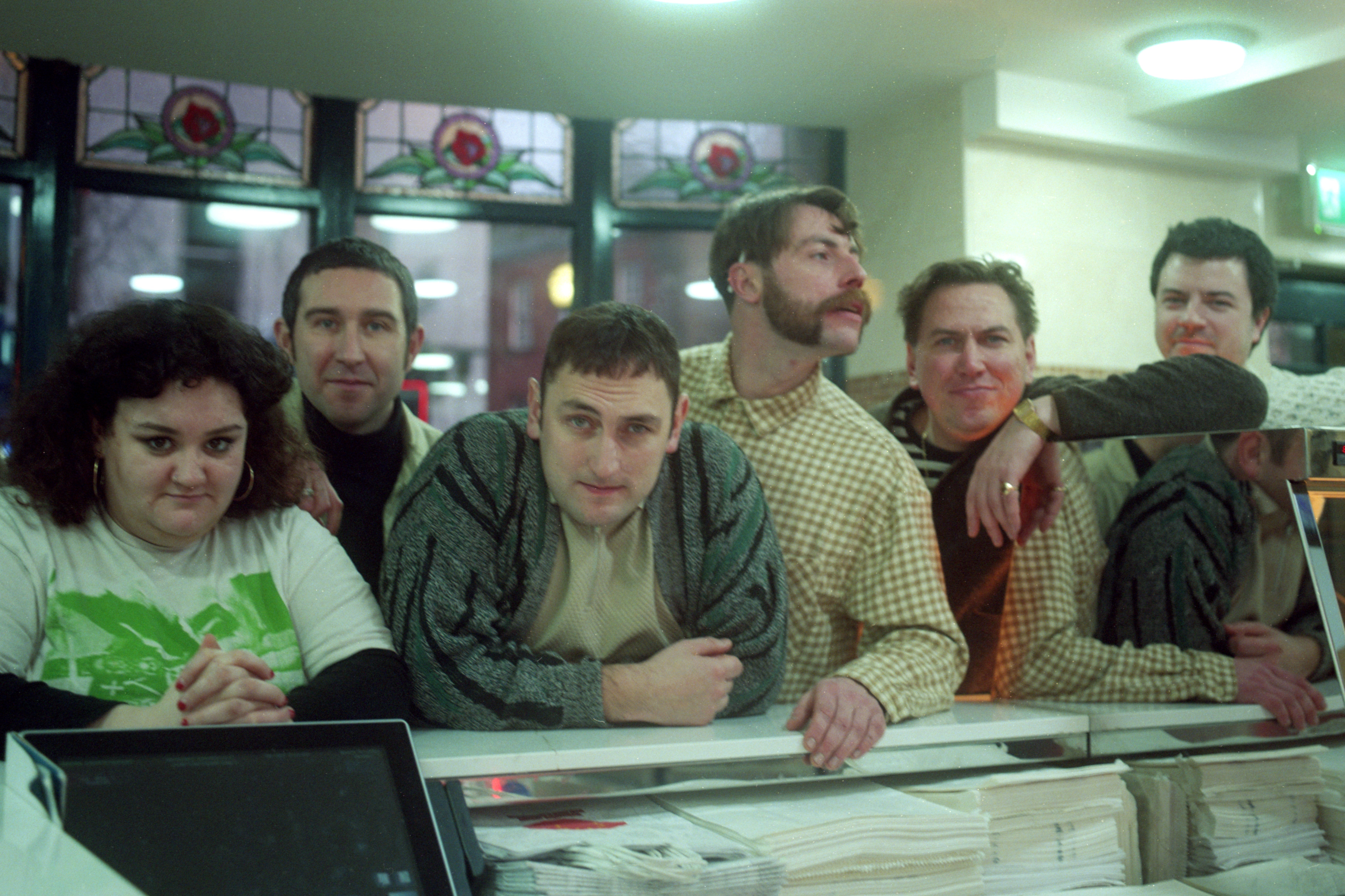 The Mary Wallopers: (From left to right) Róisín Barrett, Ken Mooney, Andrew Hendy, Sean McKenna, Charles Hendy, and Finnian O’Connor