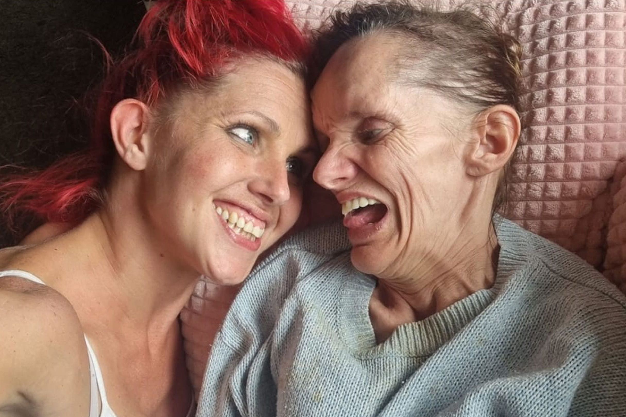 Elizabeth Taylor (right) from Rochdale, who has neuroferritinopathy, with her daughter Penny