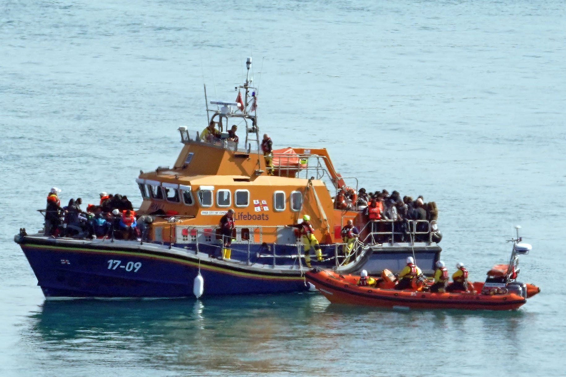 Large numbers of people were brought ashore to Dover, Kent, on Wednesday (PA)