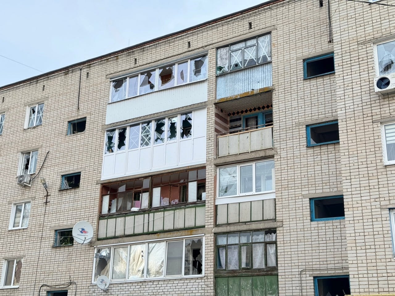 A view shows a damaged residential building hit by shelling, what local authorities called a Ukrainian military strike, in the course of the Russia-Ukraine conflict in Belgorod