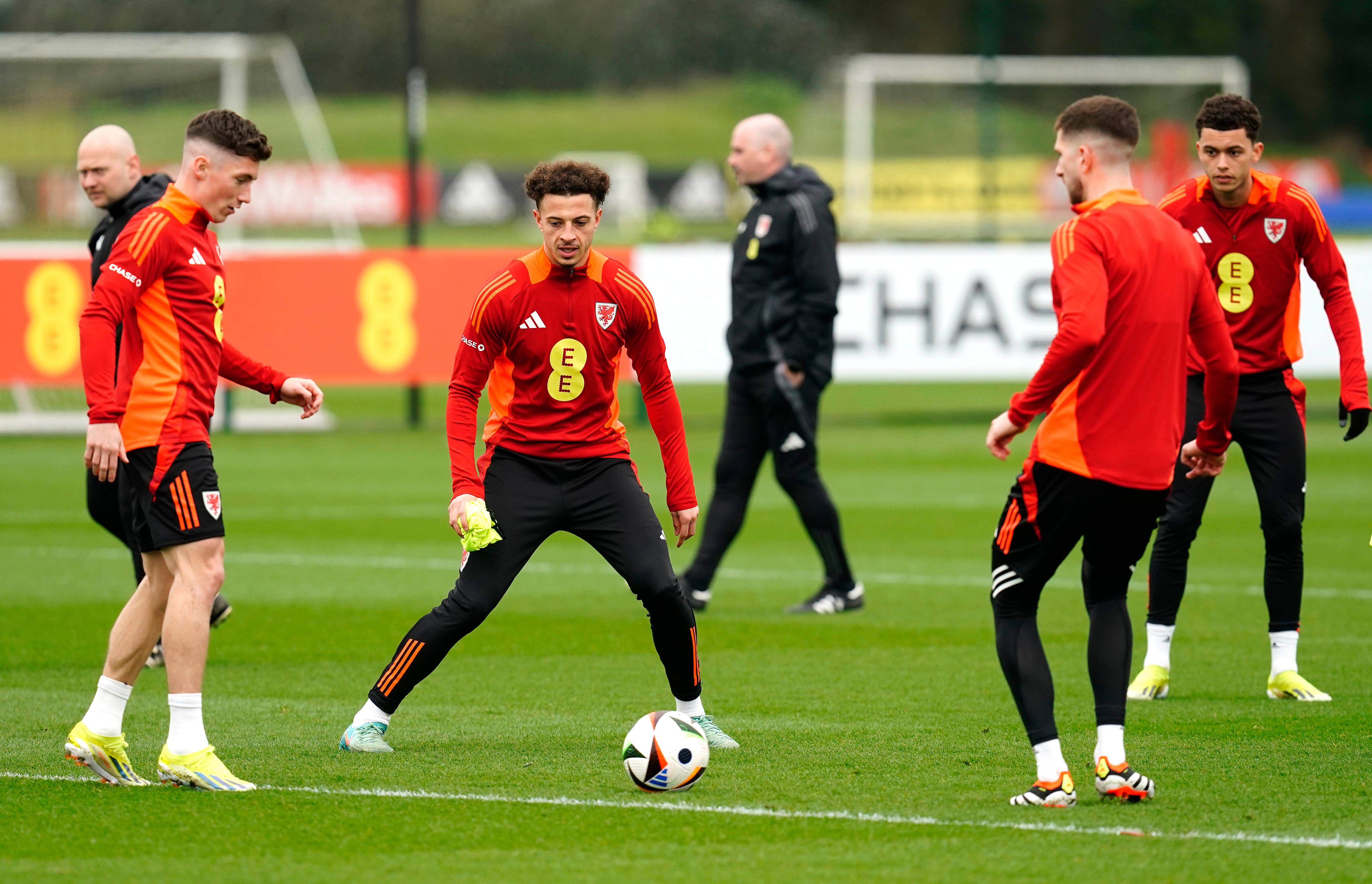 Ethan Ampadu in training this week ahead of the game against Finland