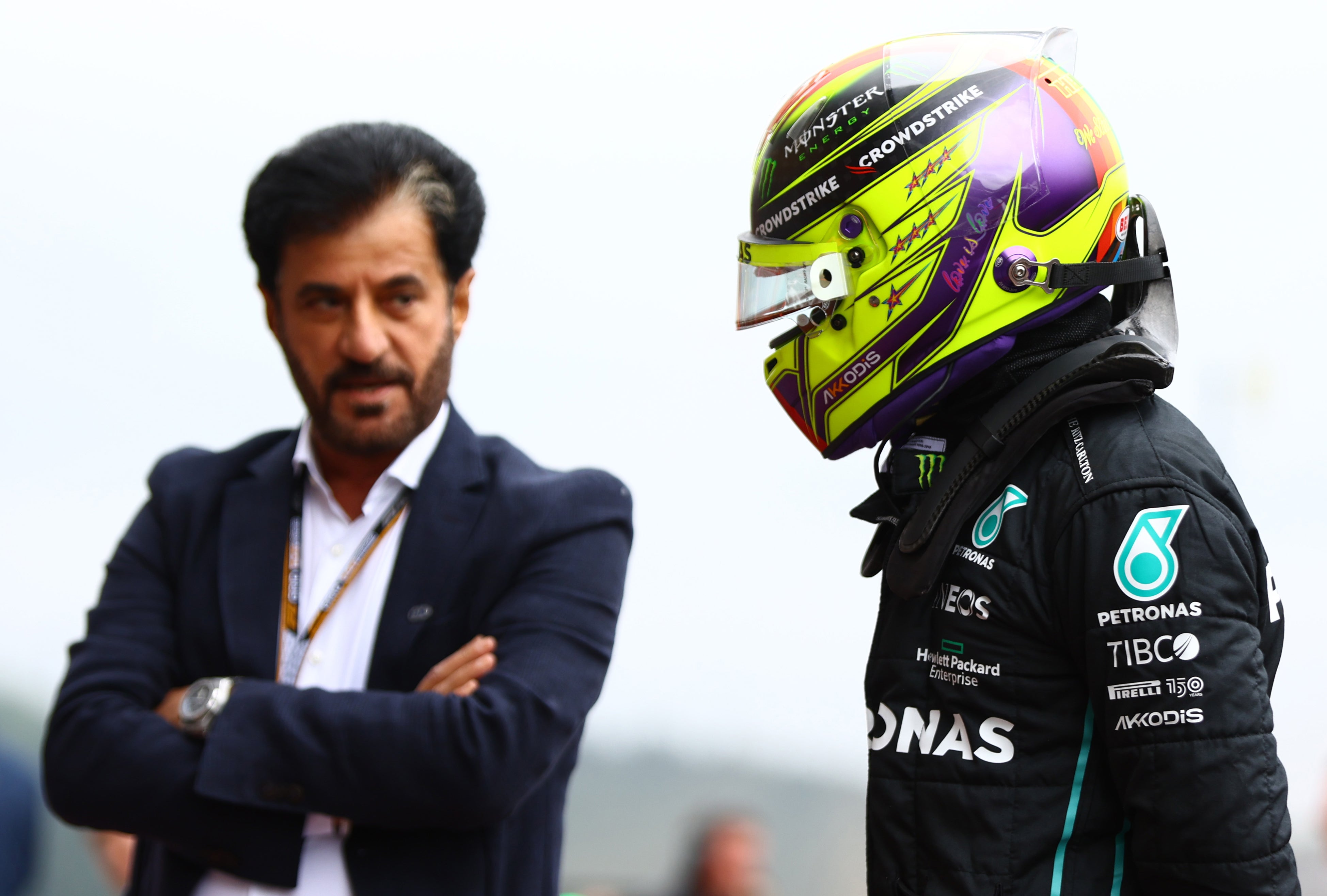 Lewis Hamilton says Mohammed Ben Sulayem, left, has never had his backing