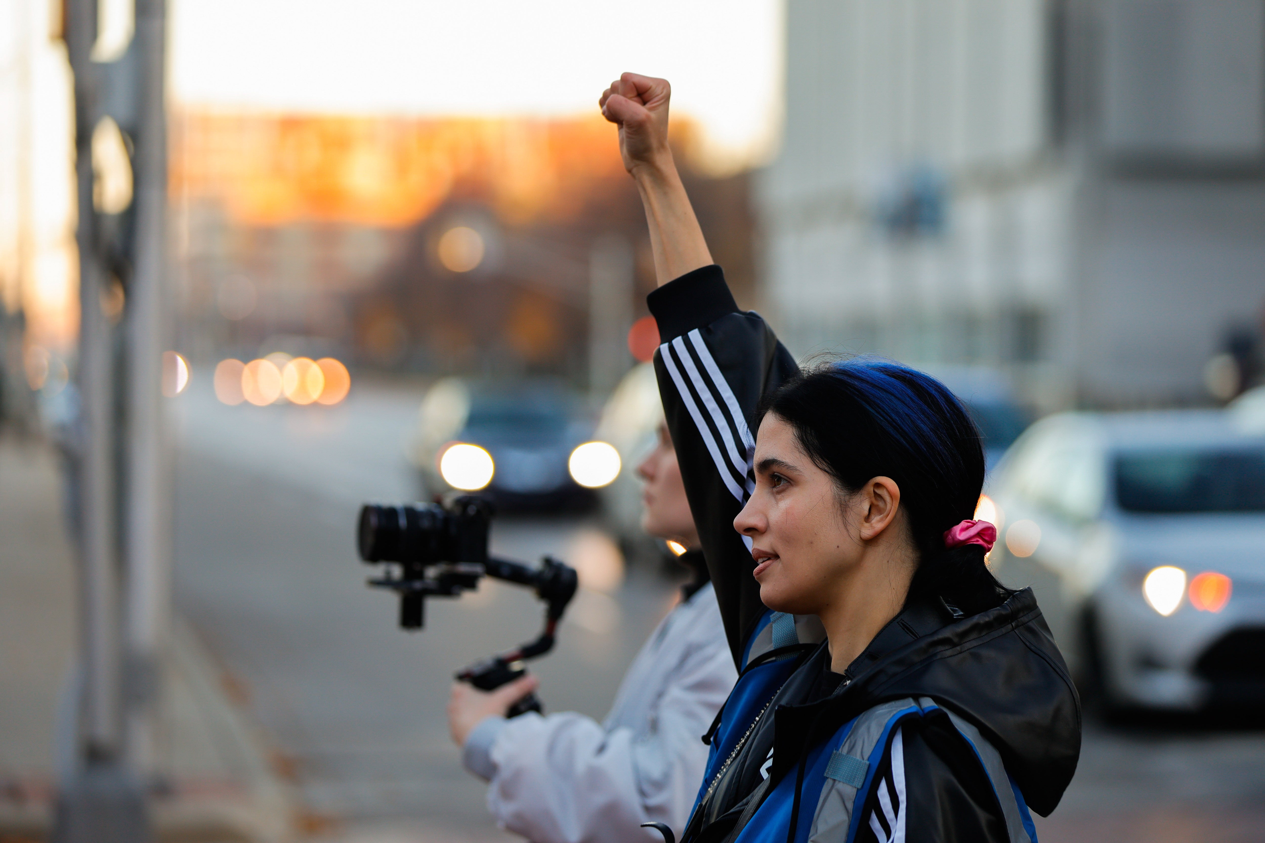 Pussy Riot’s Nadya Tolokonnikova at a protest against Indiana’s near-total abortion ban