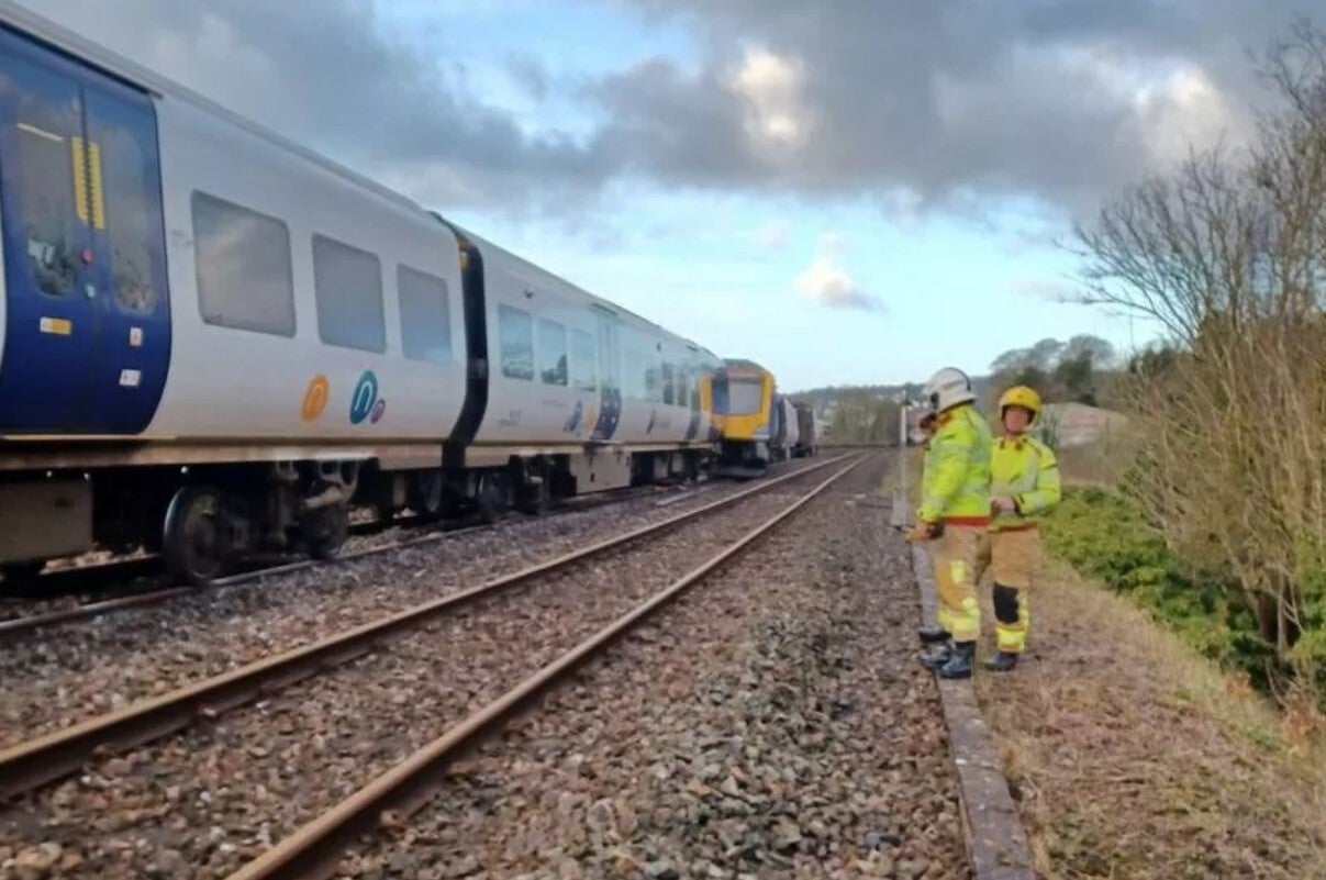 Eight people were on board the Northern train when it derailed after driving over a sinkhole beneath the tracks