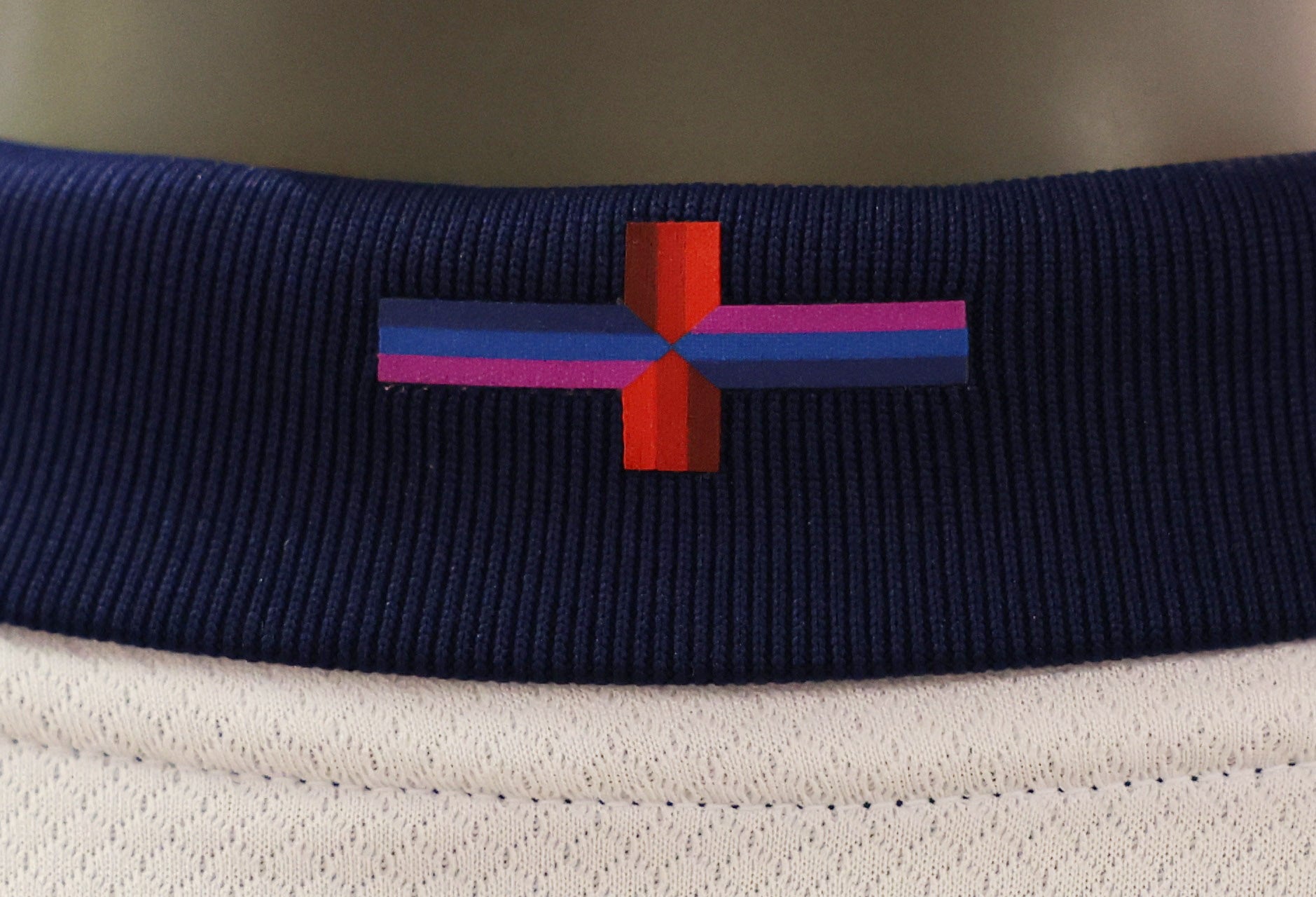 Nike altered the cross using purple and blue horizontal stripes on the back of the England Football Team ’s shirt ahead of Euro 2024