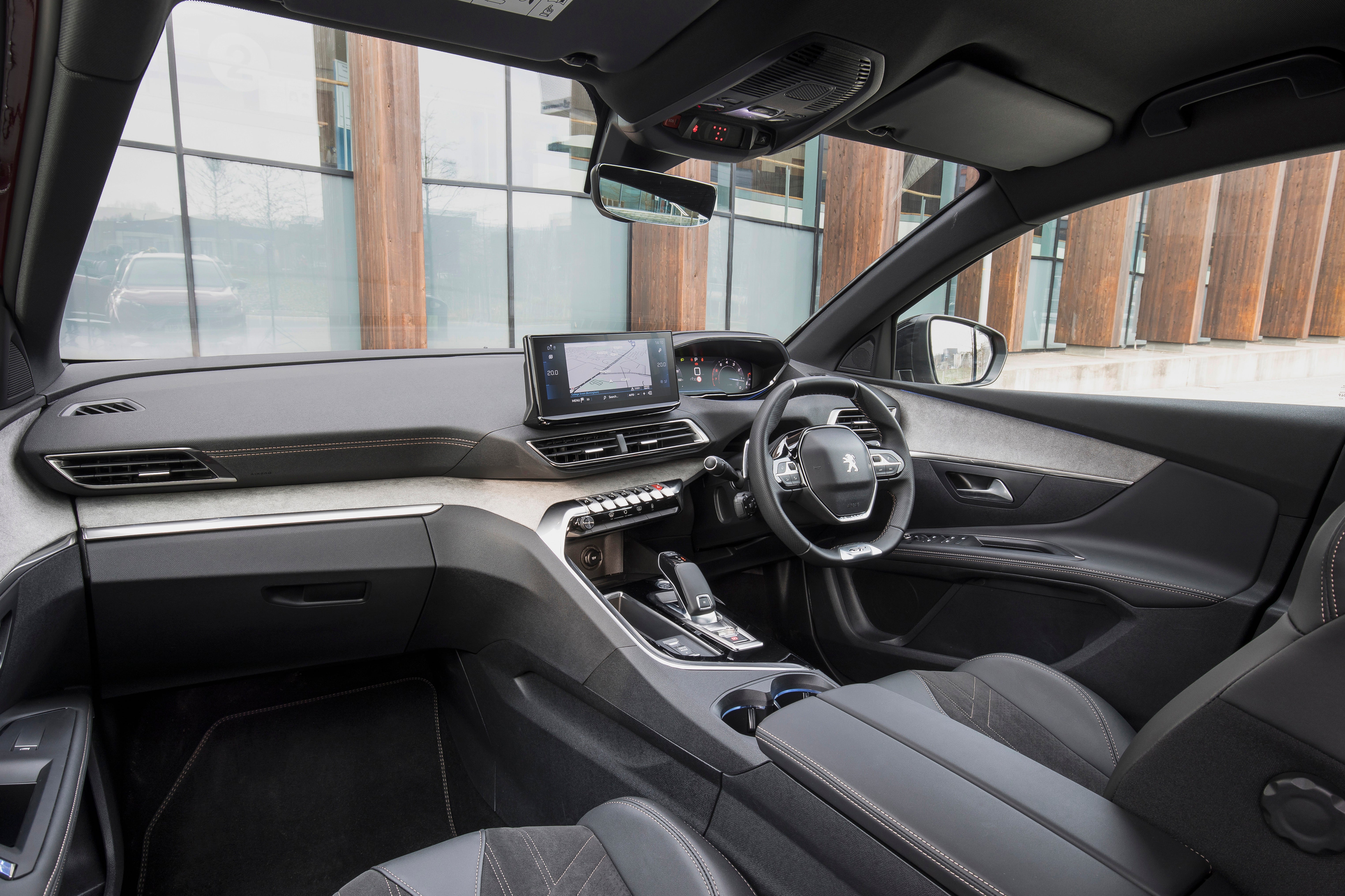 The sporty little steering wheel feels surprisingly natural in Peugeot’s hallmark ‘i-Cockpit’