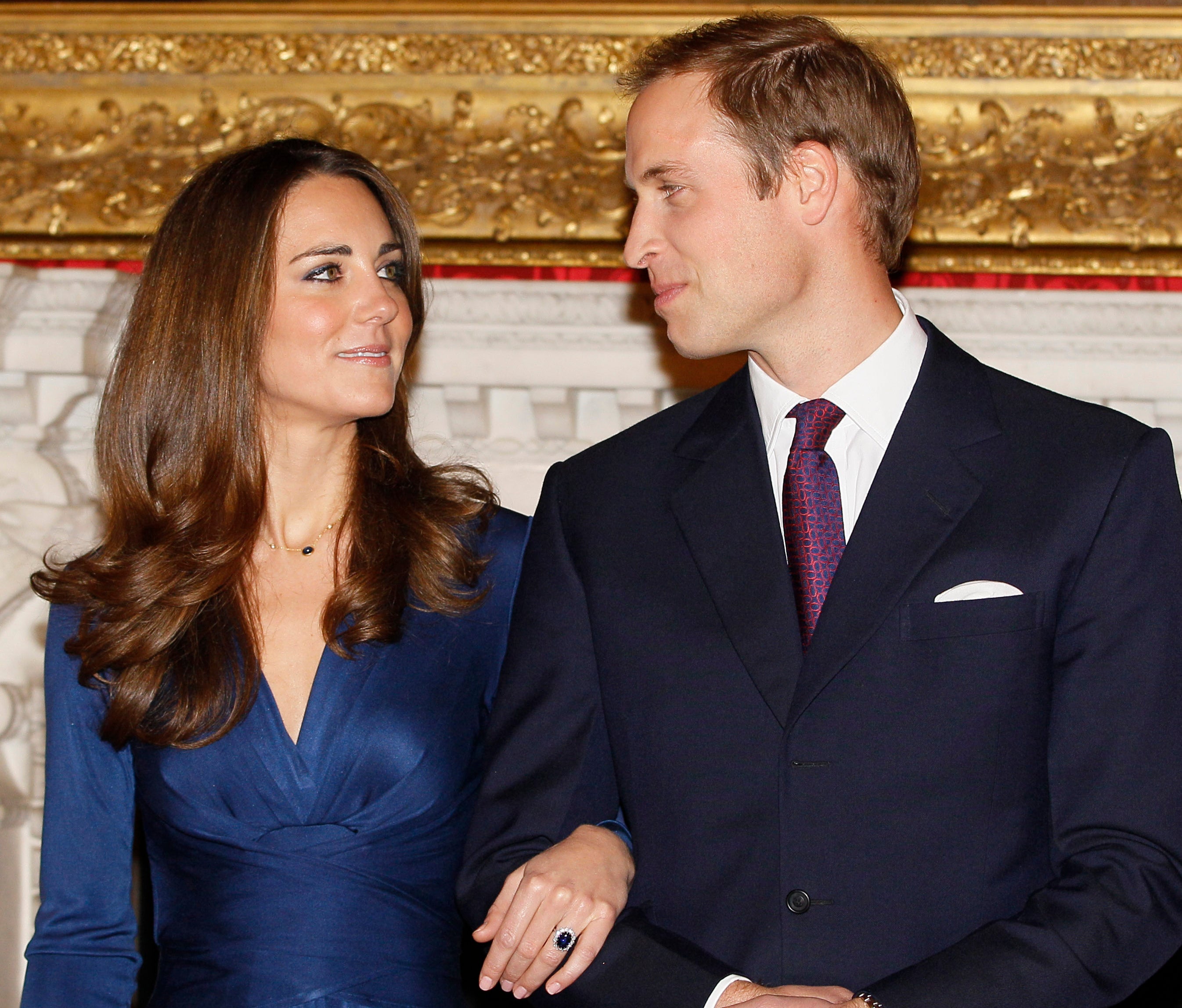 Kate and William after announcing their engagement.