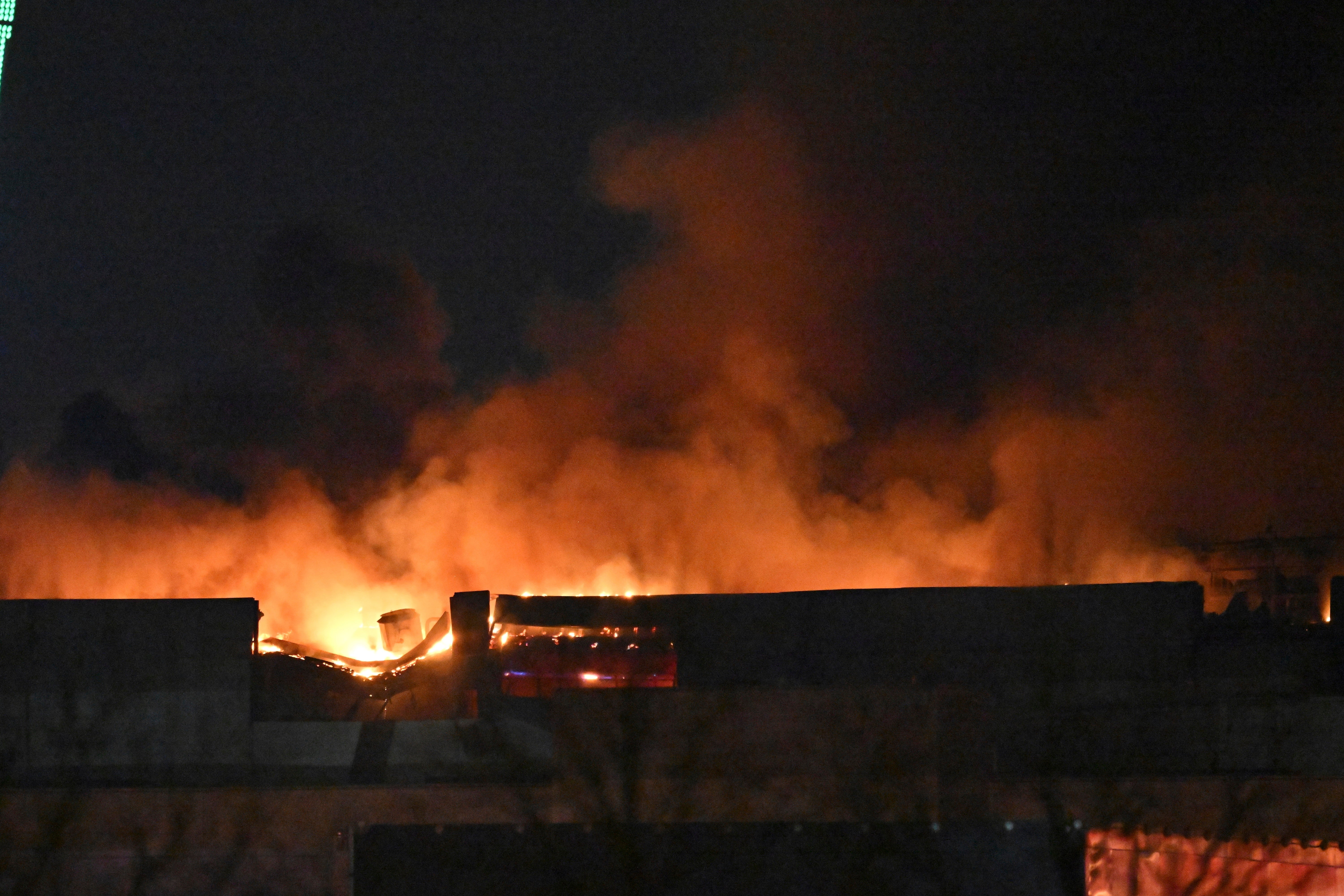 Firefighters spent hours tackling the flames