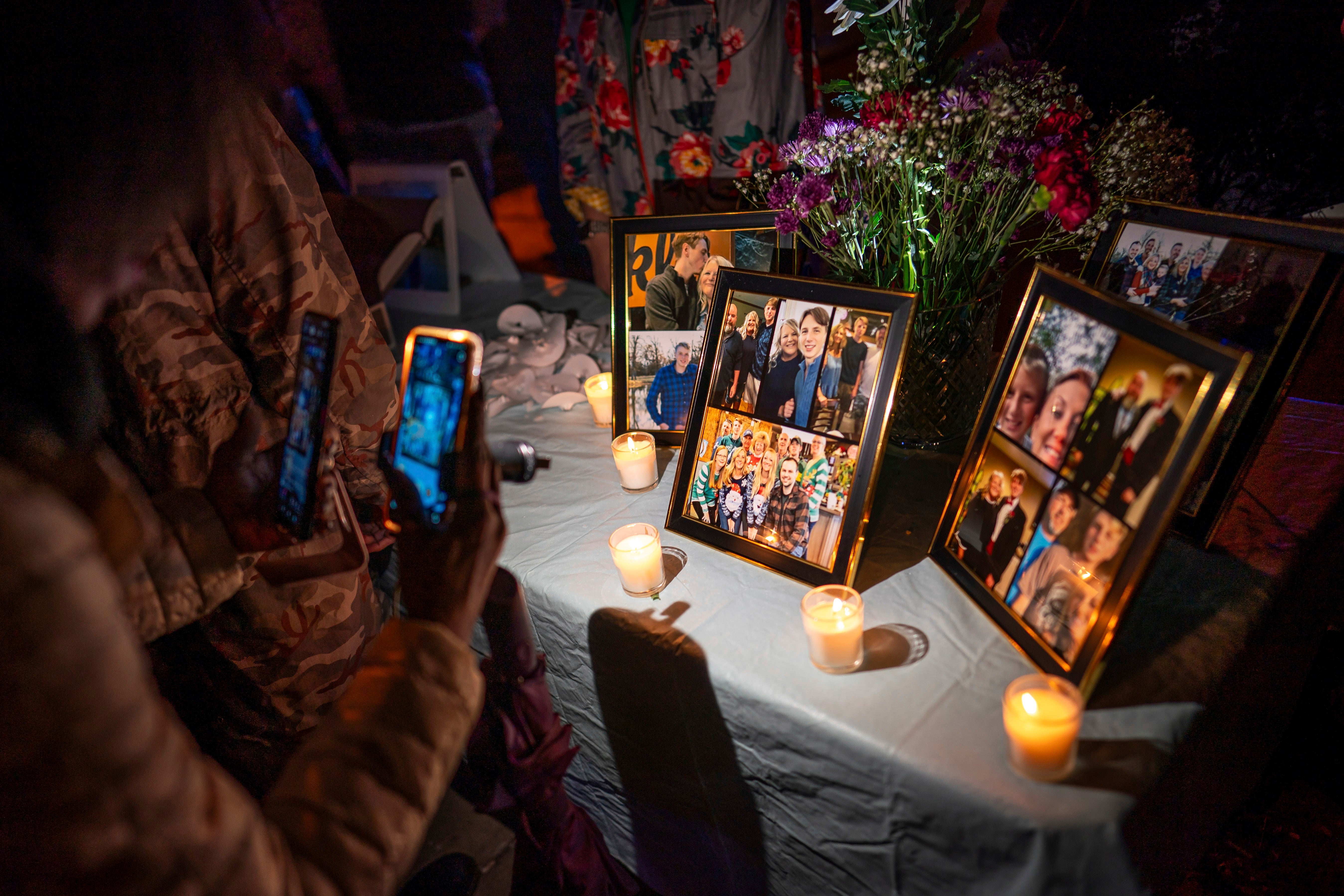 A candlelight vigil for Riley Strain, held on the same street where footage last captured him alive