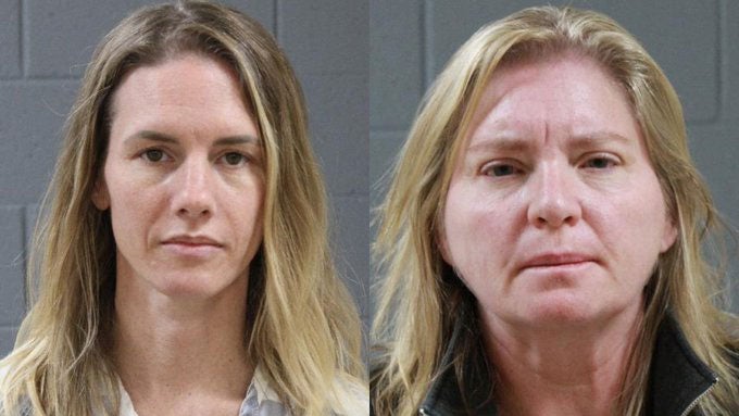 The mugshots of Ruby Franke (left) and Jodi Hildebrandt (right)